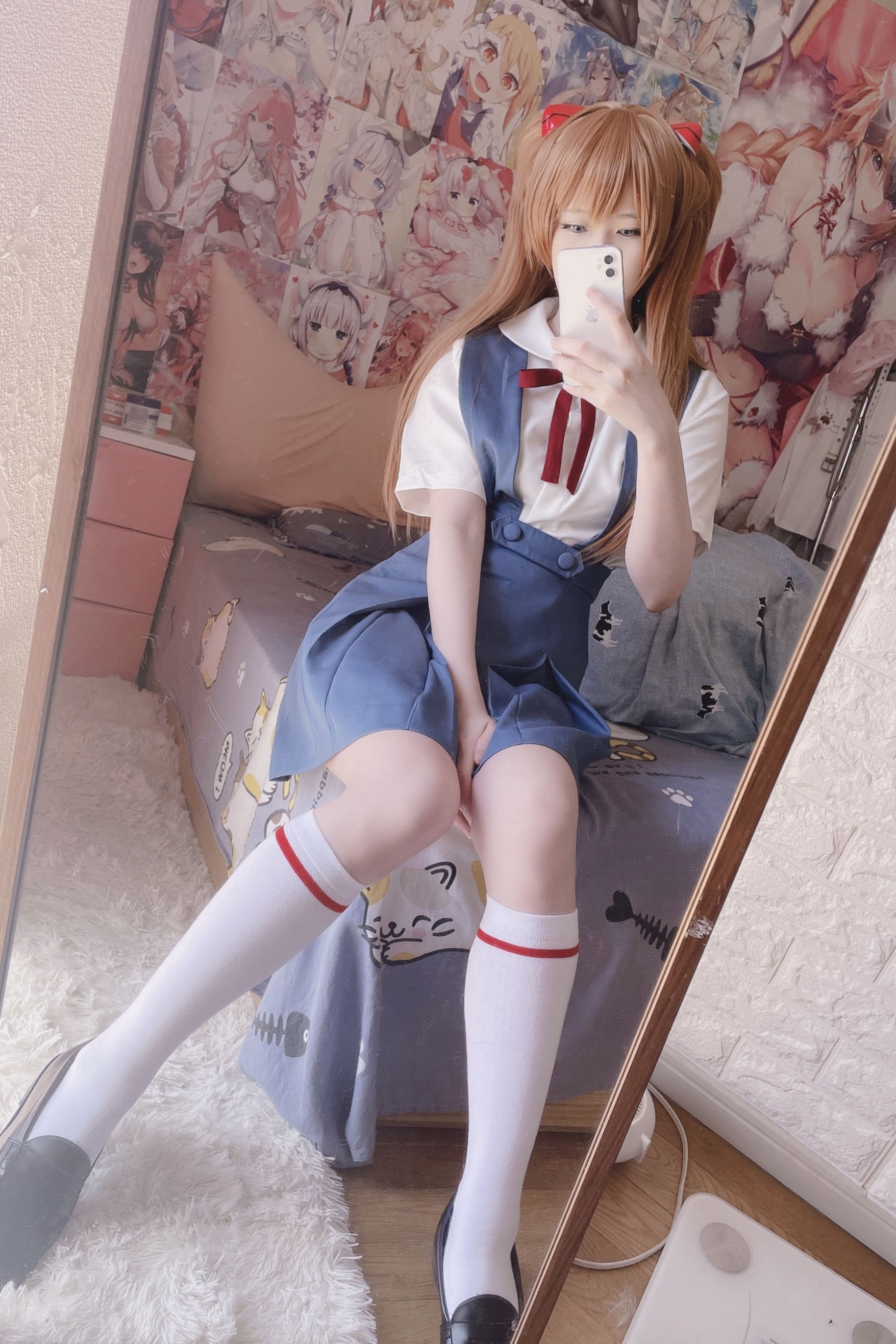 [cosplay] 习呆呆 - EVA อาสึกะ: ชุดนักเรียนเปิดจุดเสี่ยง อ้างอิงแบบจัดเต็ม 16P1V