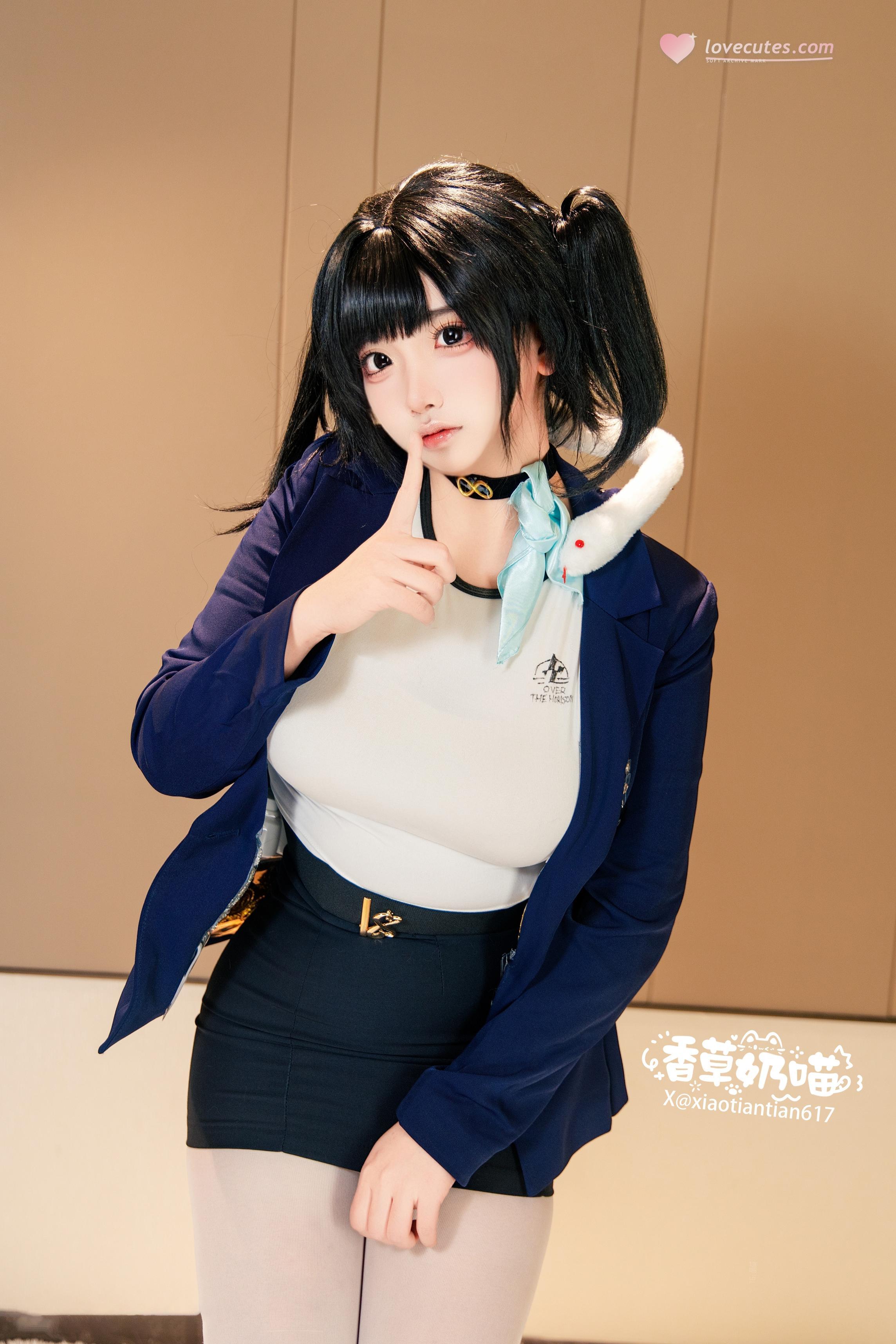 [cosplay] 바닐라 나비묘 - 승리의 여신 니케 소라: 흑청 재킷 흰 스타킹 거유 재현 136P22V