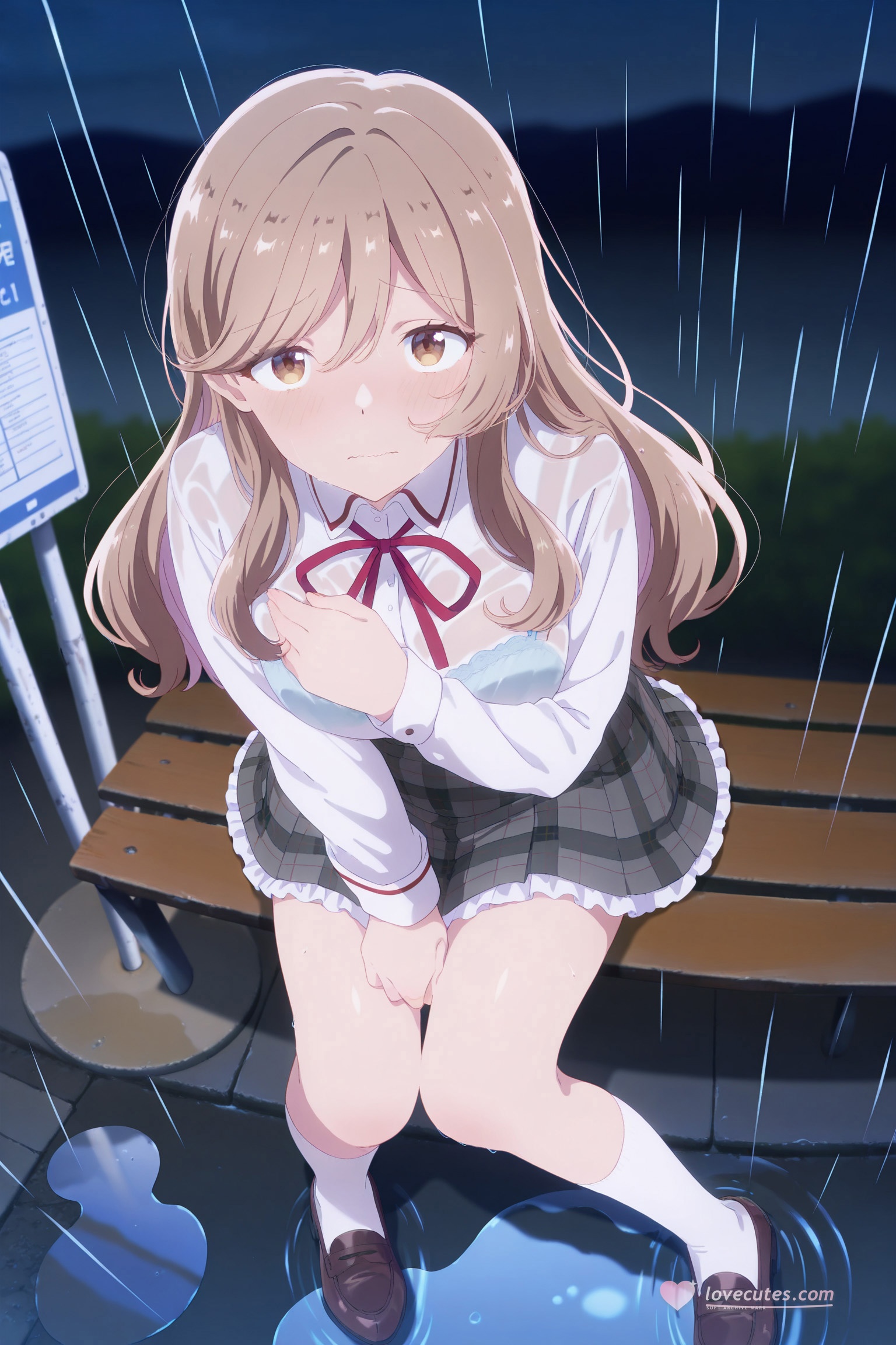AI Generated Anime Girl - Ajisai Sena&Renako Amaori：学生装浴室露穴 207P