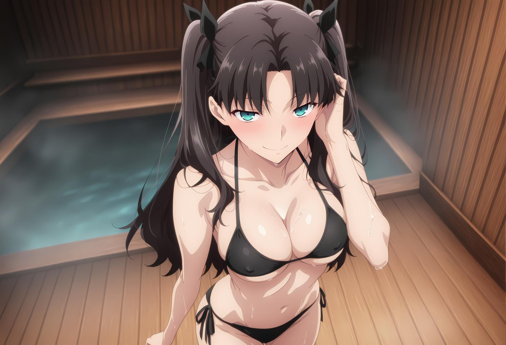 AI Generated Anime Girl - Fate 원작자 린: 수영복 비키니 욕실 노출 47P