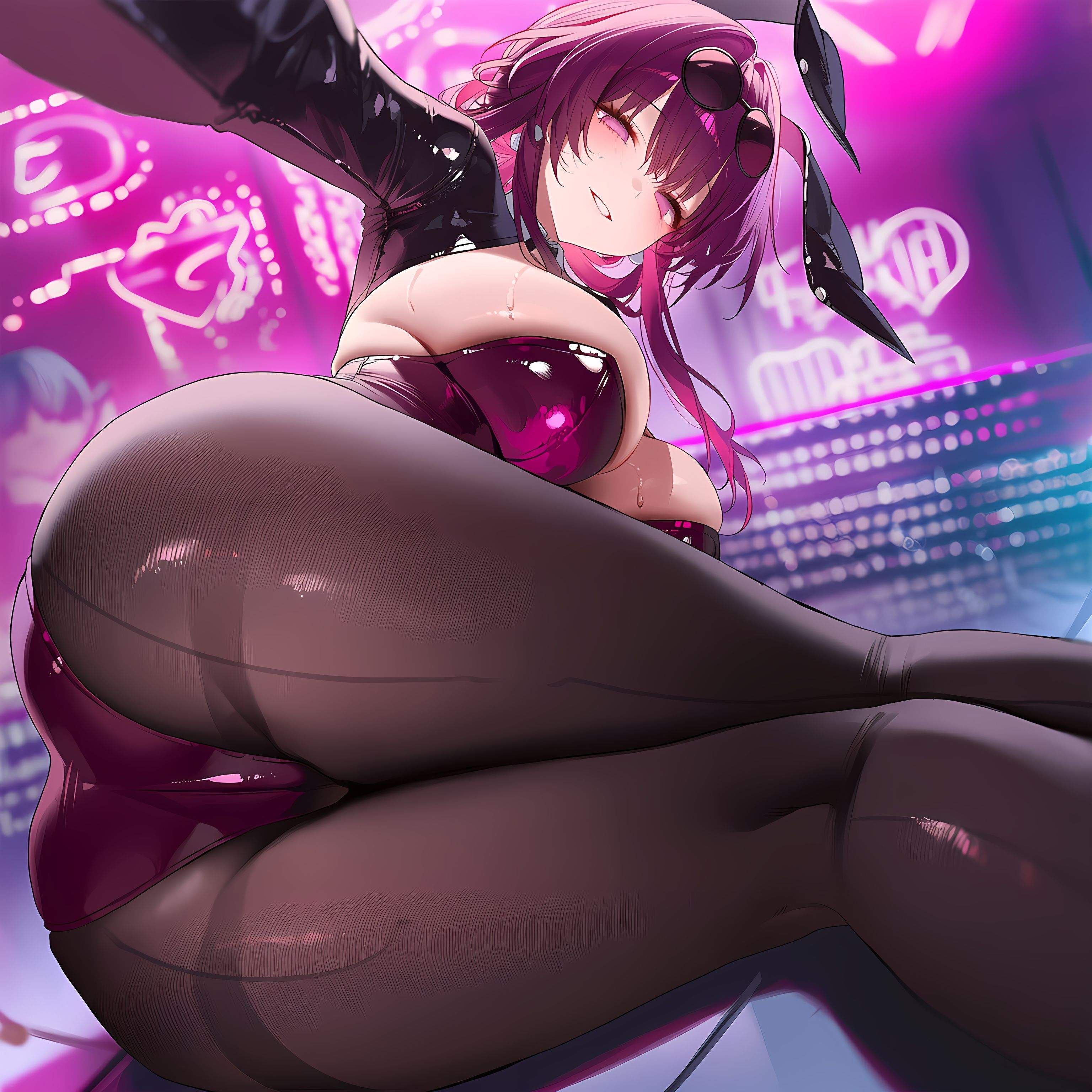 AI Generated Anime Girl - Kafka Bunny：兔女郎黑丝高跟露穴 395P
