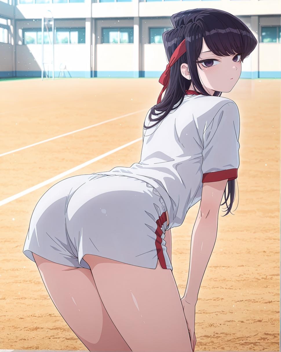 AI Generated Anime Girl - Komi Shouko: Black-Haired Private Room with Exposed Vagina 30P