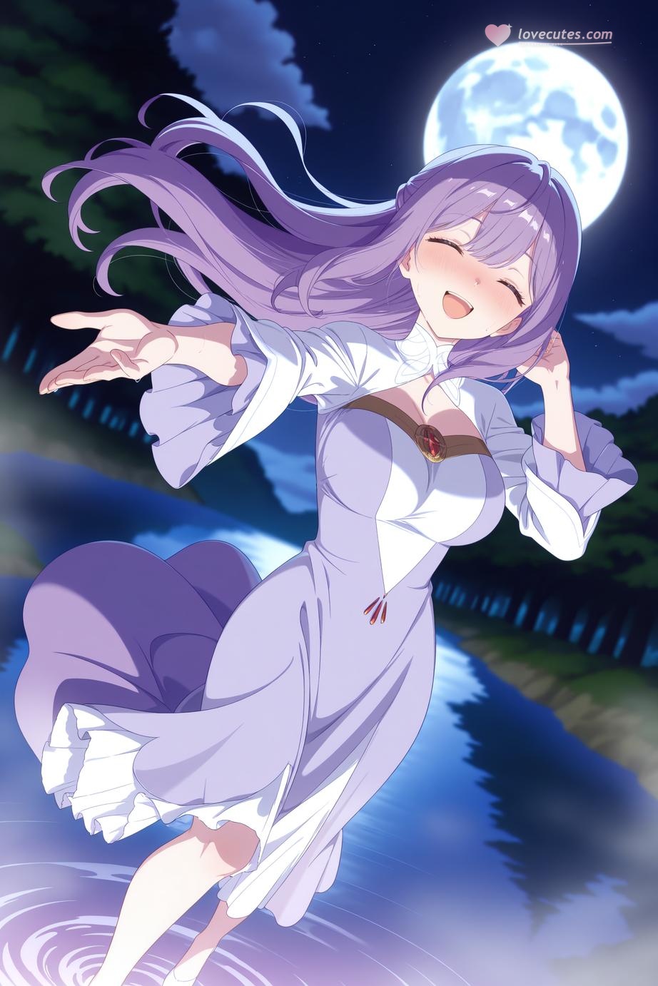 AI Generated Anime Girl - Saint Mia：ชุดเมดถ่ายบนเตียง露穴 314P