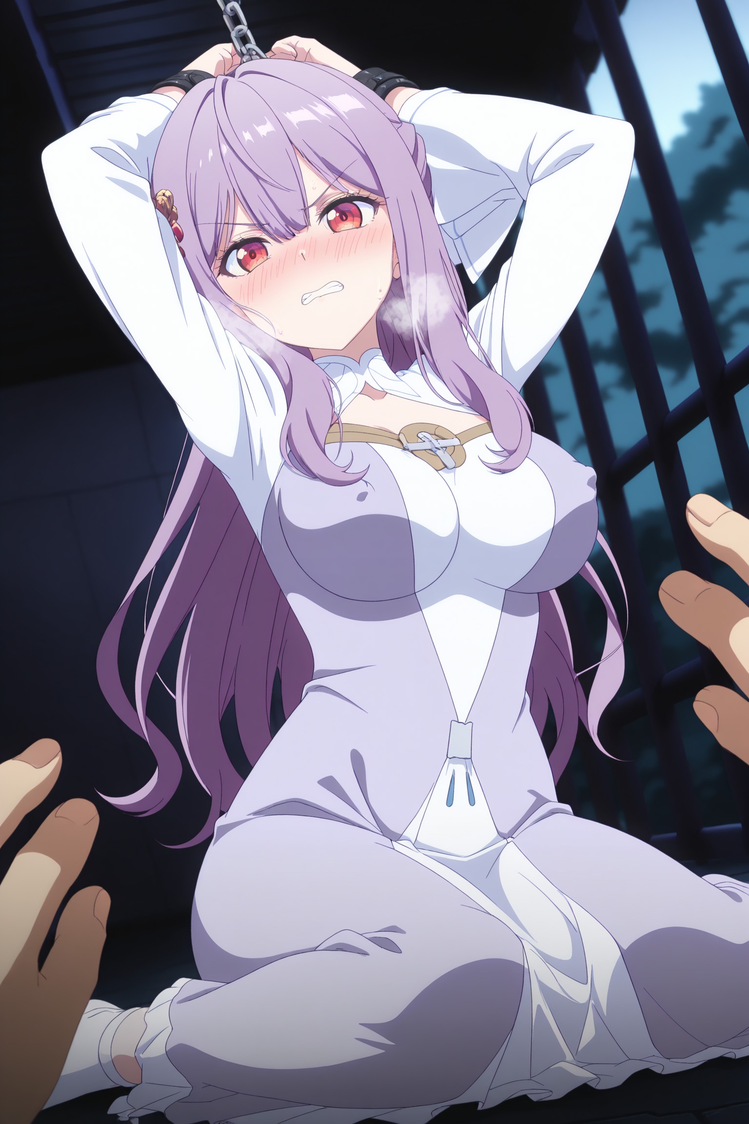 AI Generated Anime Girl - Saint Mia：ชุดเมดถ่ายบนเตียง露穴 314P