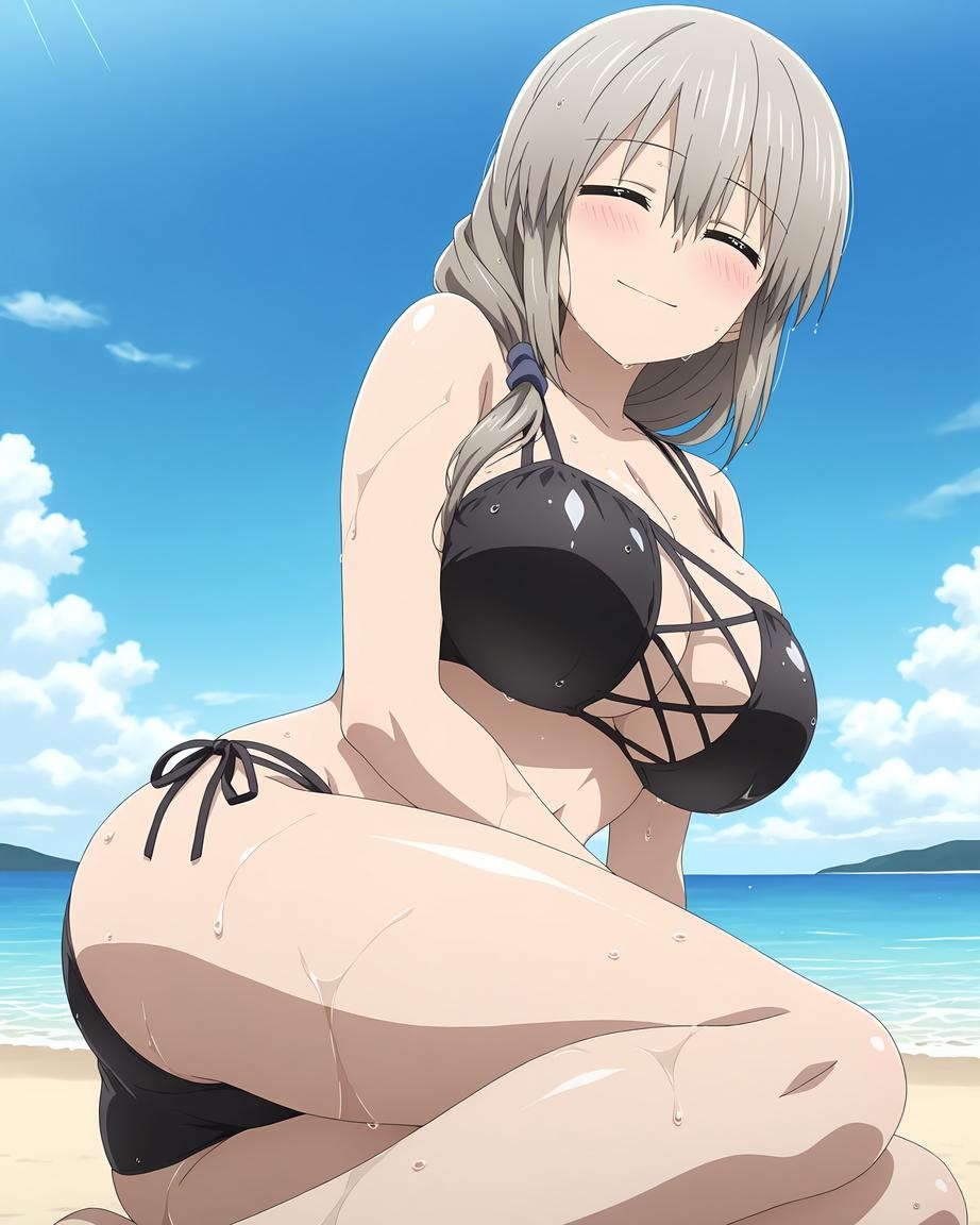 AI Generated Anime Girl - Uzaki-chan：ชุดว่ายน้ำบิกินี露穴 70P
