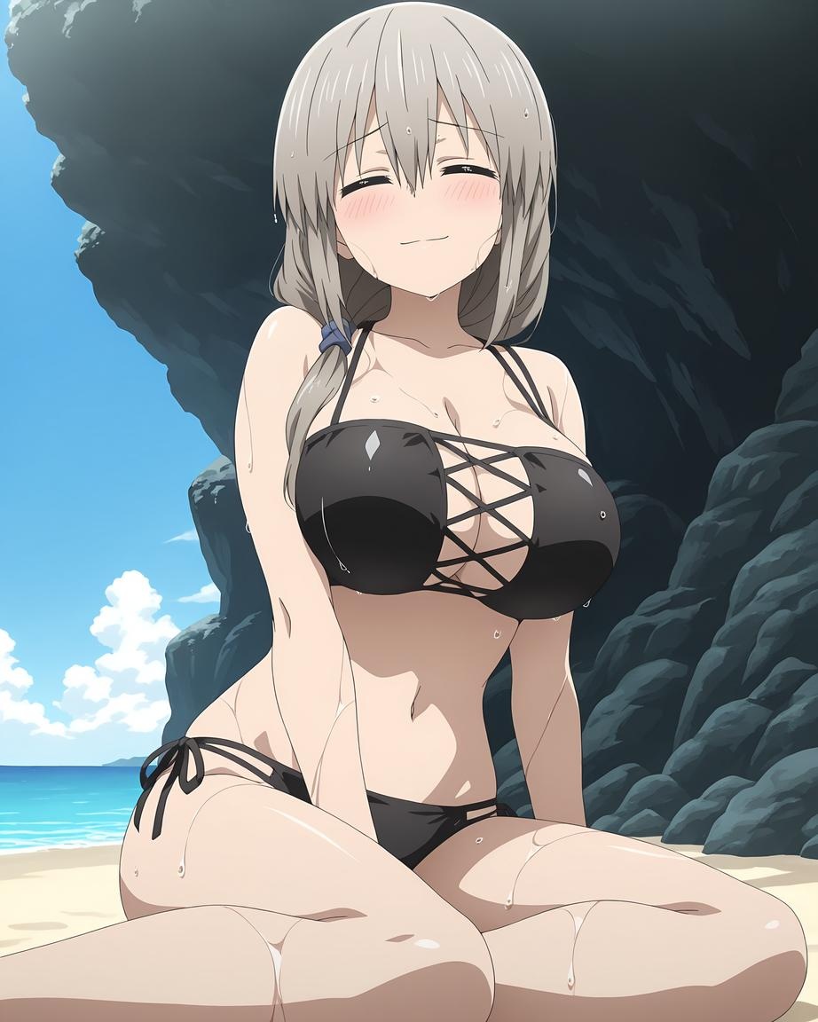 AI Generated Anime Girl - Uzaki-chan：ชุดว่ายน้ำบิกินี露穴 70P