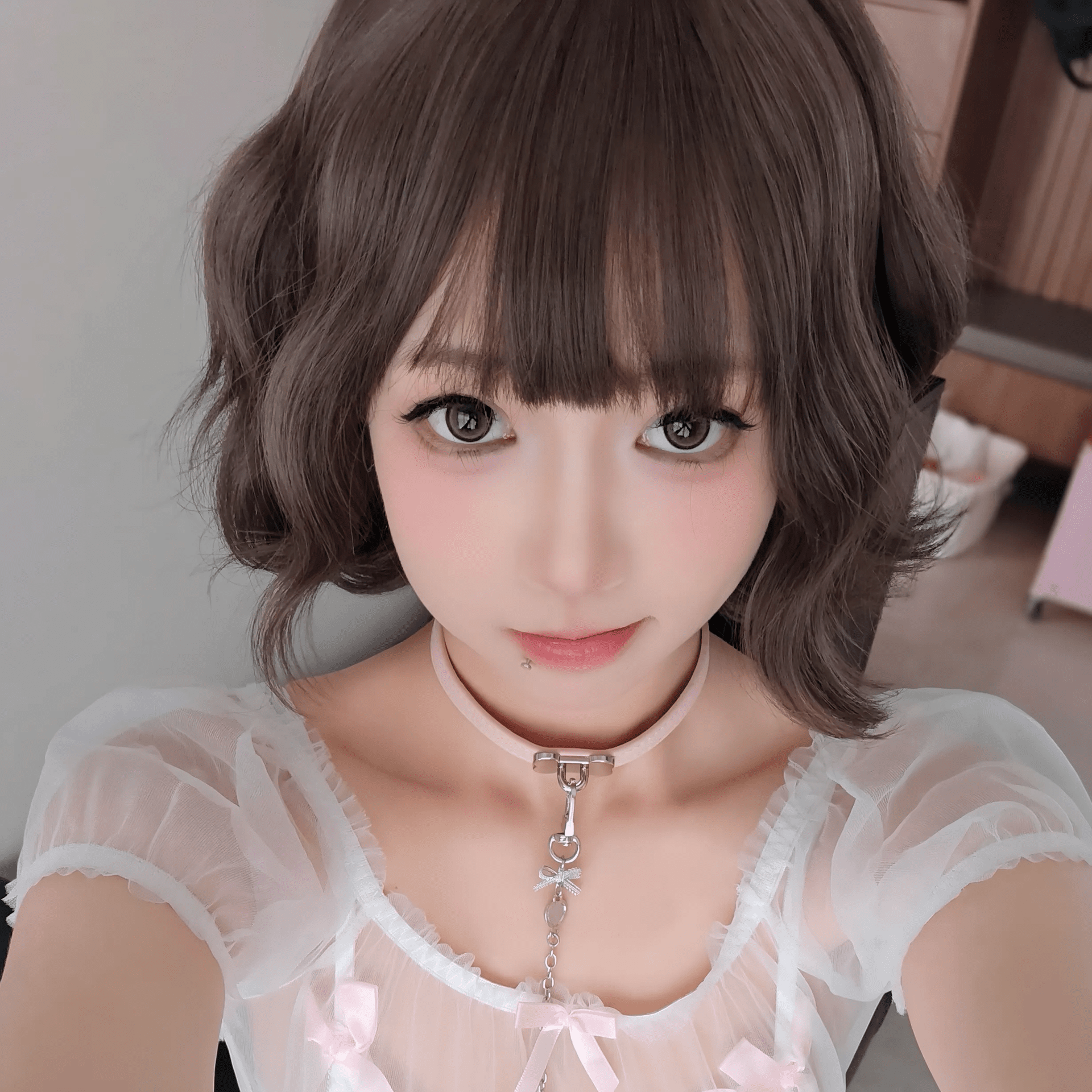 [私房] 麻薯好吃 - リボン小犬：ピンク×ホワイトのペット系ランジェリー 小犬私房 80P1V