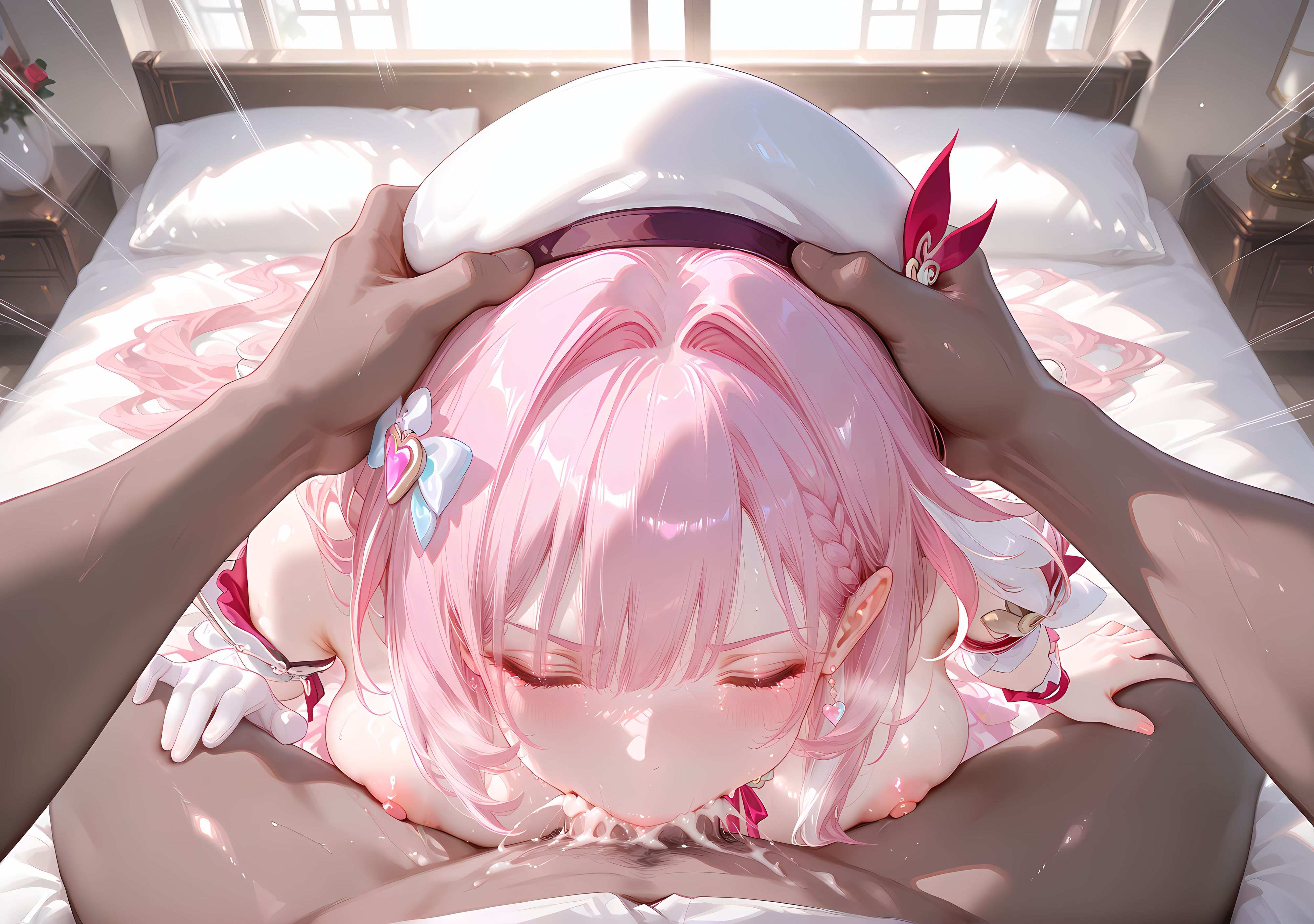 AI tạo ra Anime Girl - [NAKS] 爱莉希雅Elysia：đen tất chụp phòng ngủ trên giường lộ âm hộ 342P