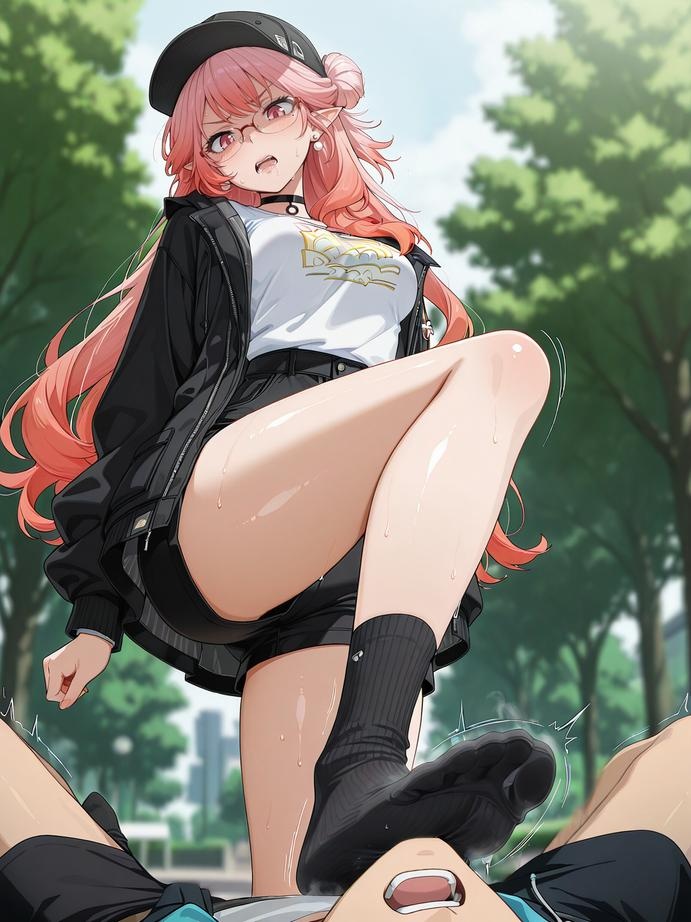 AI 생성 애니메이션 소녀 - [Pixiv] 手冲小助手 fapallday：검은 스타킹 하이힐 실내 사적 노출 244P