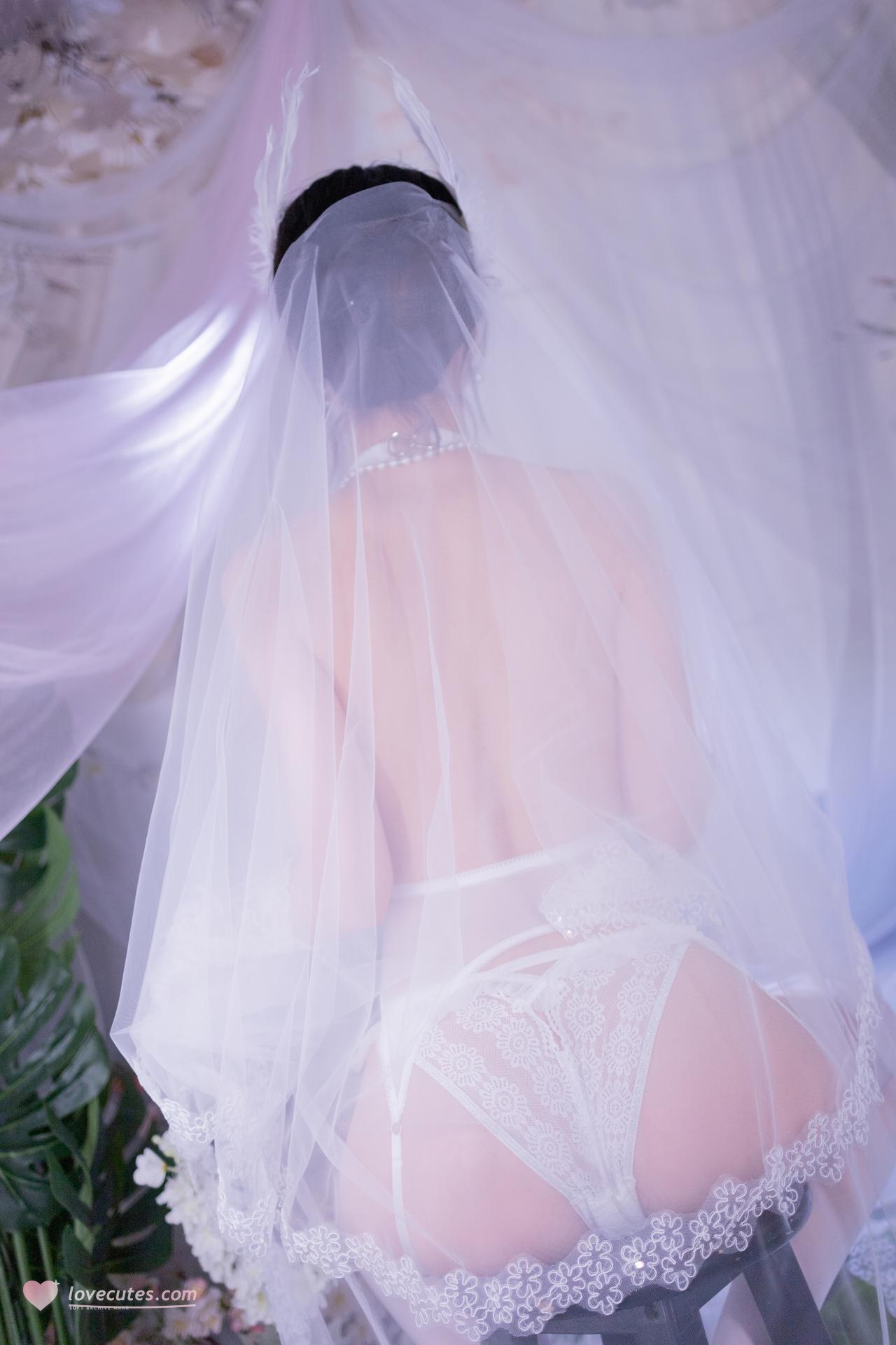 [写真] 星黛鹿鹿 - 白ストッキング花嫁：白いベールのウェディングドレス白ストッキング柔らかな光のプライベート 50P