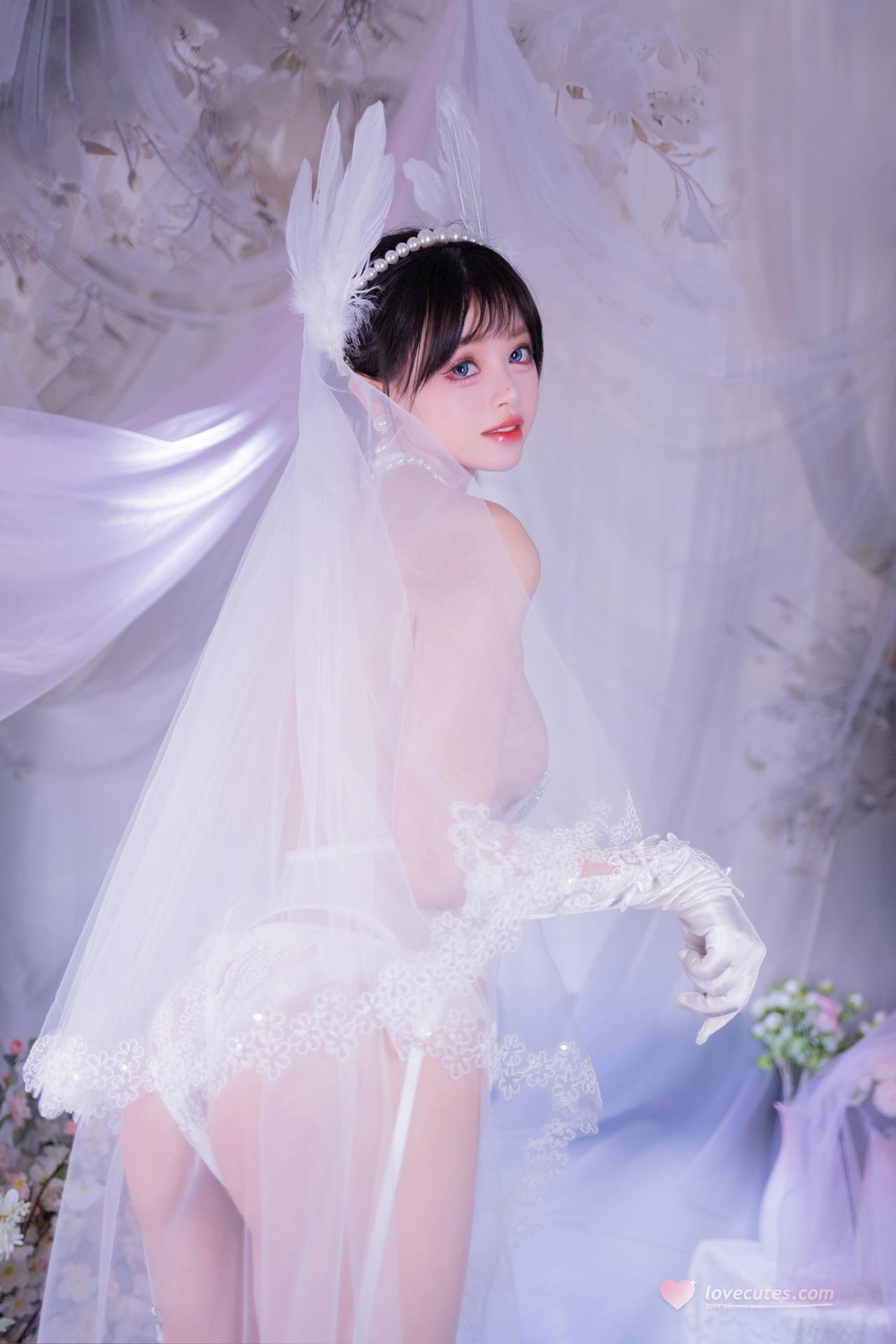 [写真] 星黛鹿鹿 - 白丝花嫁：白纱婚纱白丝柔光私房 50P