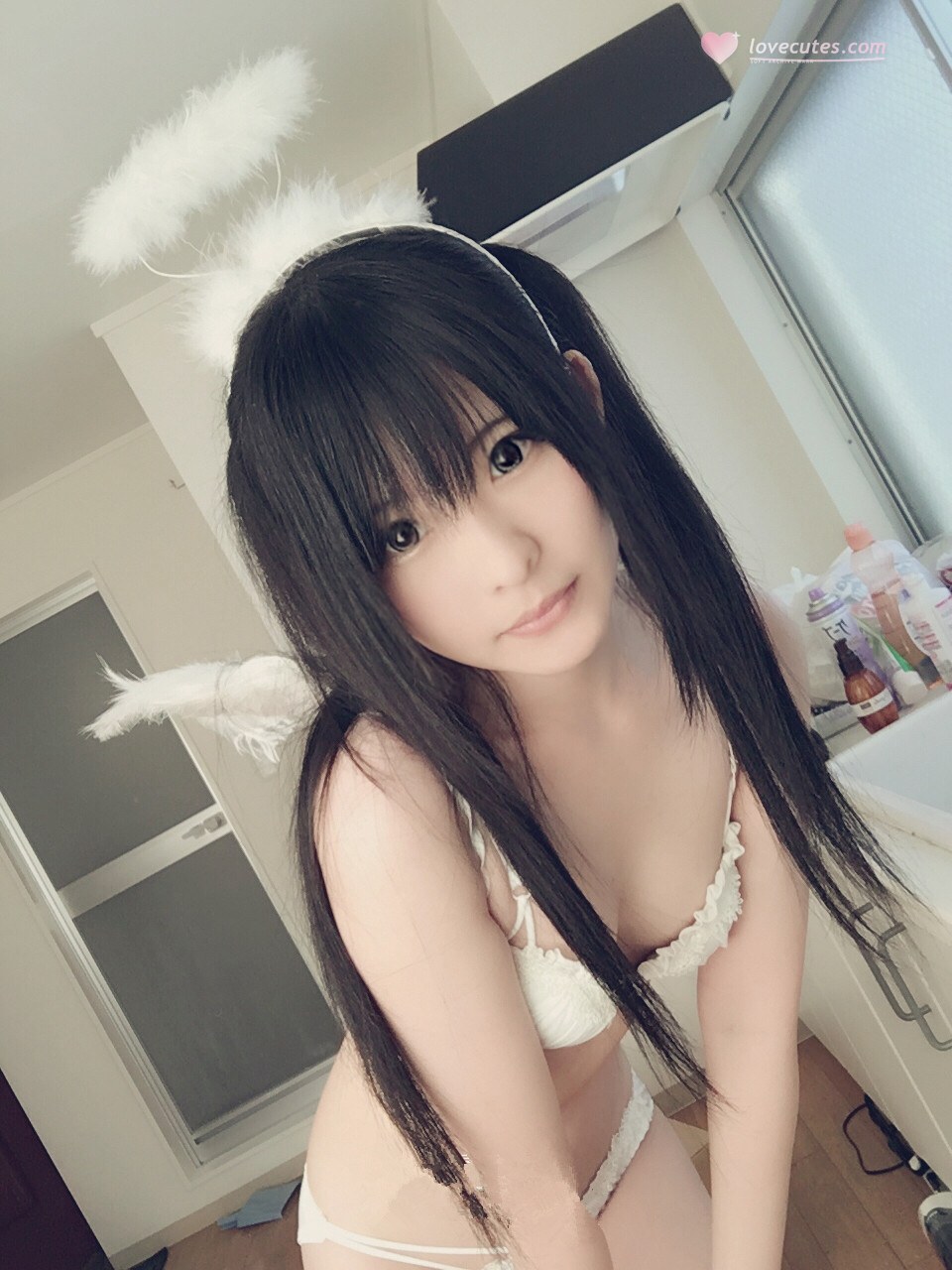 [私房] 习呆呆 - แองเจิลธีม: ถุงน่องสีขาว ก้นสวยโชว์หัวนม เซ็กซี่ถ่ายส่วนตัว 30P2V