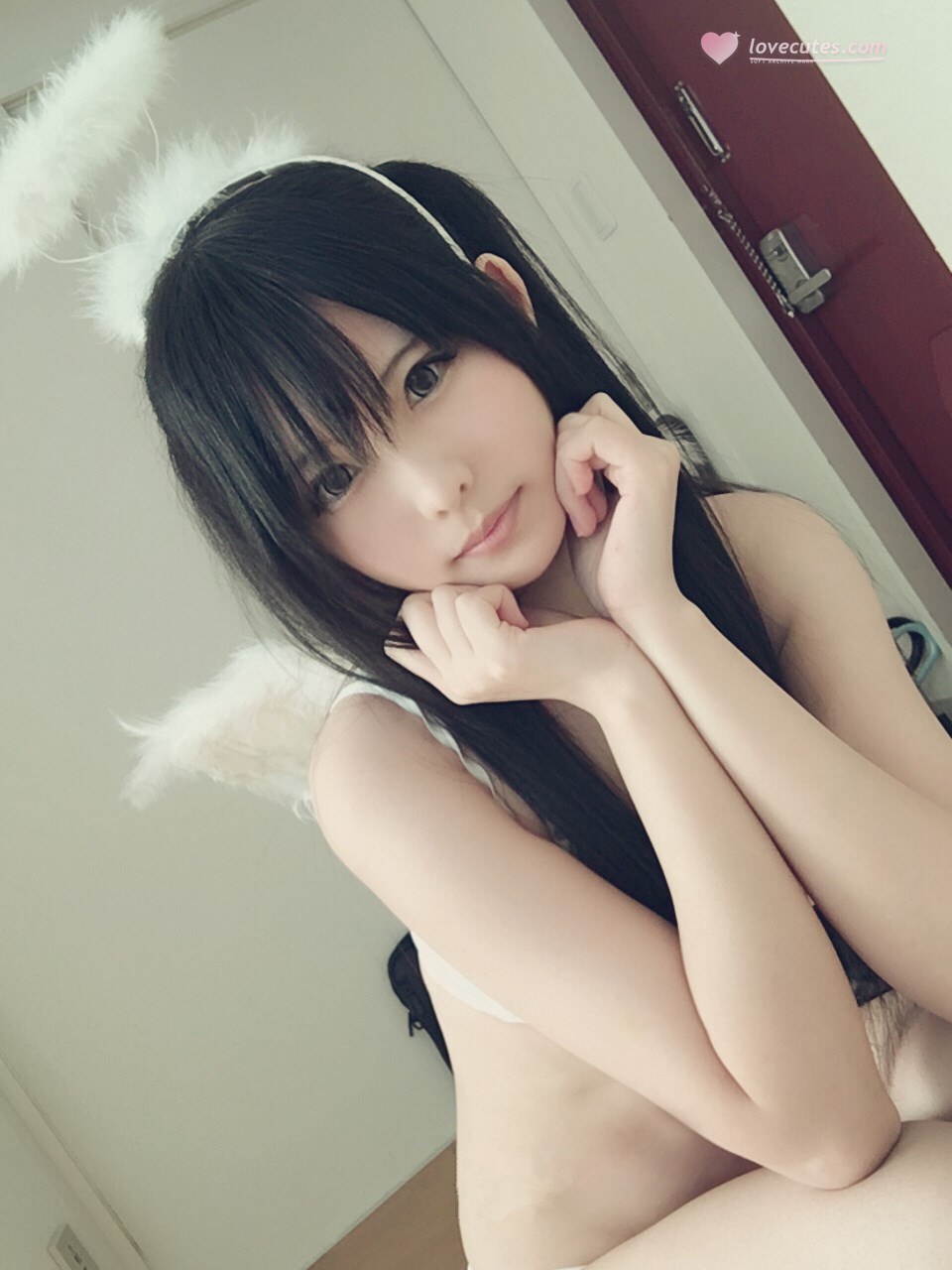 [私房] 习呆呆 - แองเจิลธีม: ถุงน่องสีขาว ก้นสวยโชว์หัวนม เซ็กซี่ถ่ายส่วนตัว 30P2V