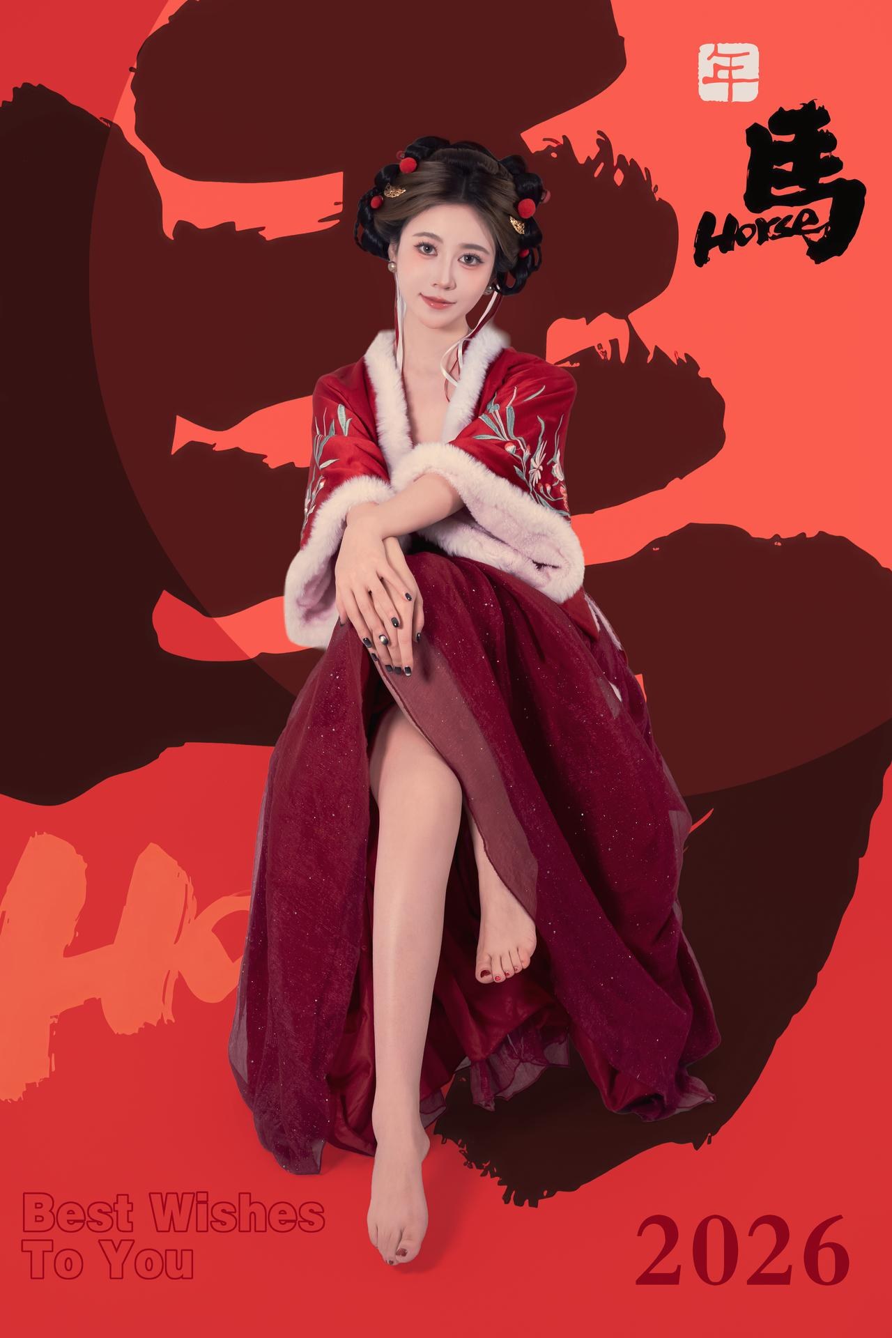 [私房] 年年Nnian - 2026元宵节：红色汉服节日棚拍 大尺度私房 82P