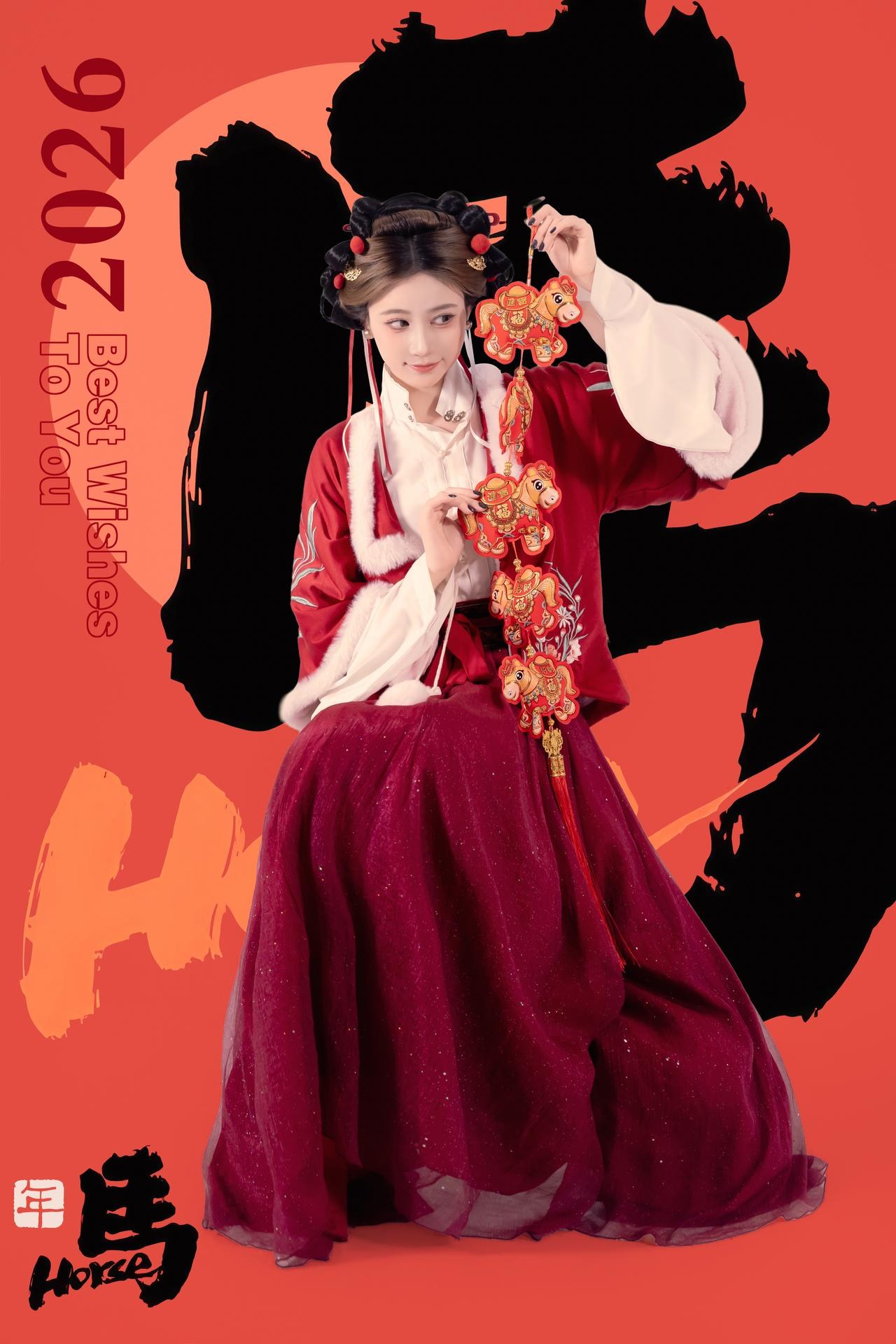 [私房] 年年Nnian - 2026元宵节：红色汉服节日棚拍 大尺度私房 82P