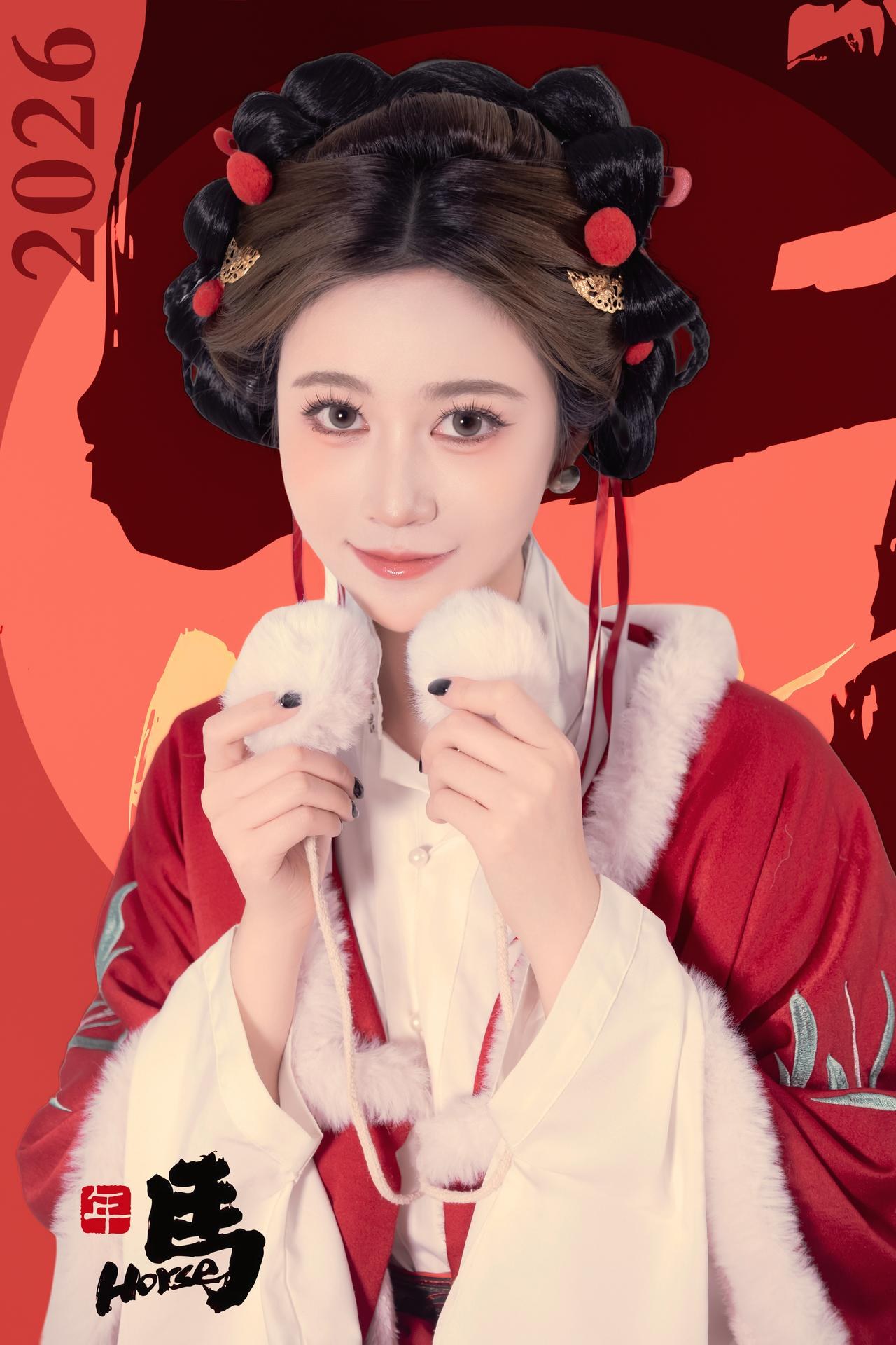 [私房] 年年Nnian - 2026元宵節：紅色漢服節日棚拍 大尺度私房 82P