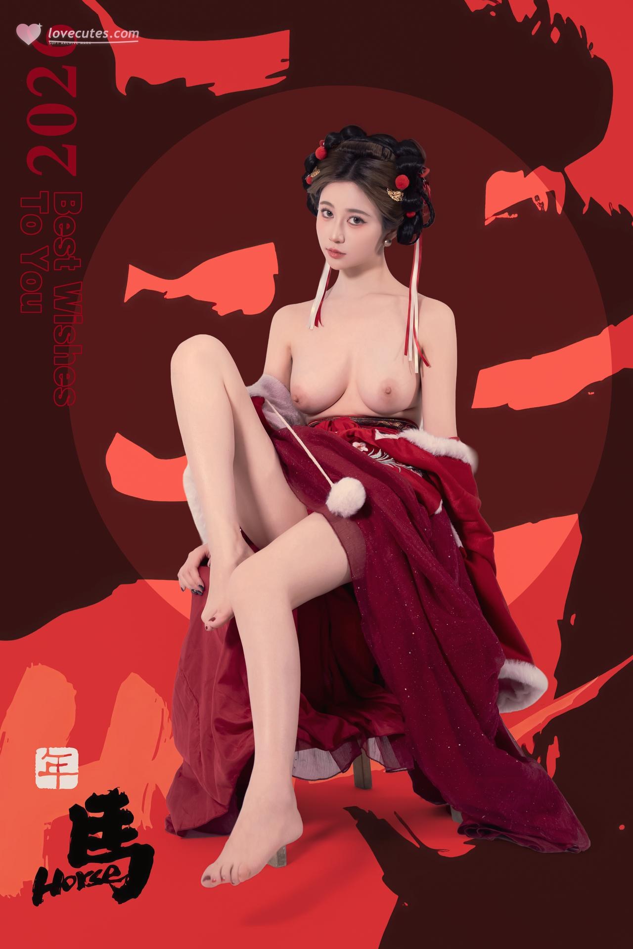 [私房] 年年Nnian - 2026 เทศกาลโคมไฟ: ชุดฮั่นฝูสีแดง ถ่ายในสตูดิโอ สไตล์ส่วนตัว 82P