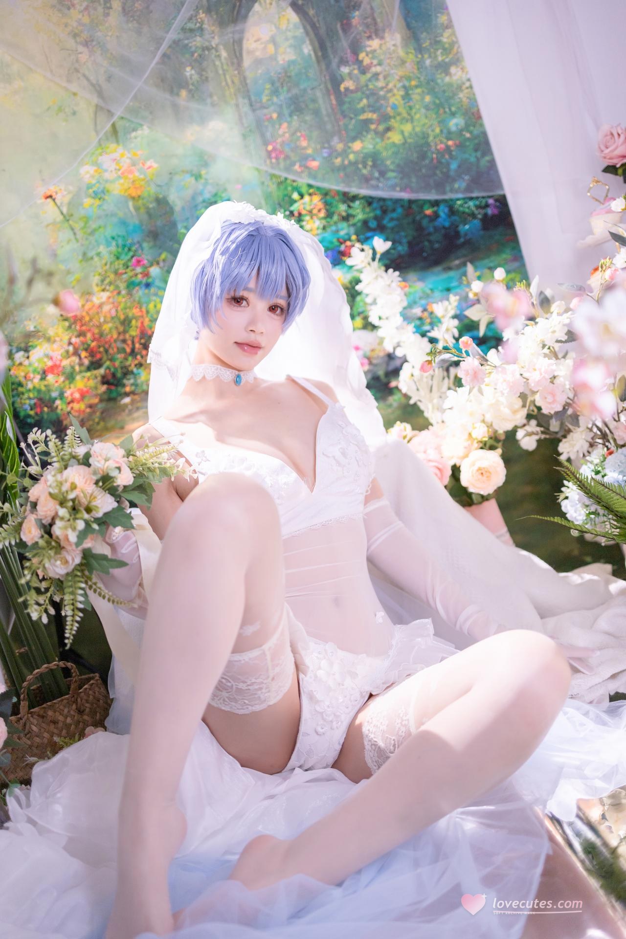 [cosplay] 千反田鹿子 - 新世紀エヴァンゲリオン 綾波レイ 花嫁：白いヴェールの花嫁 白ストッキングの柔らかな光の再現 52P