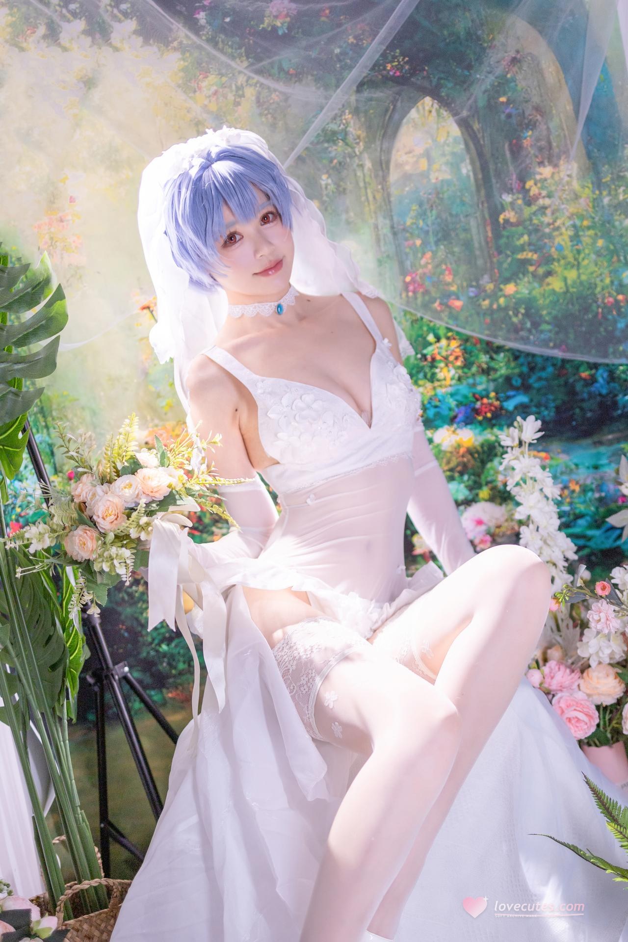 [cosplay] 千反田鹿子 - 新世紀エヴァンゲリオン 綾波レイ 花嫁：白いヴェールの花嫁 白ストッキングの柔らかな光の再現 52P