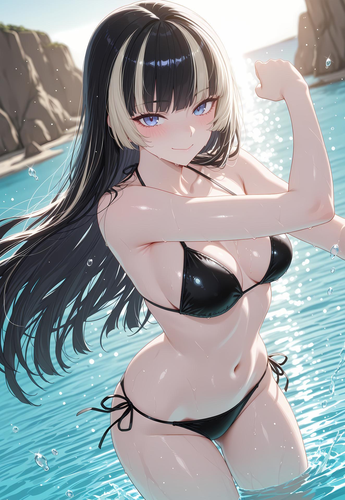 AI生成アニメ少女 - 儒乌风亭螺钿：水着ビキニ露出 188P