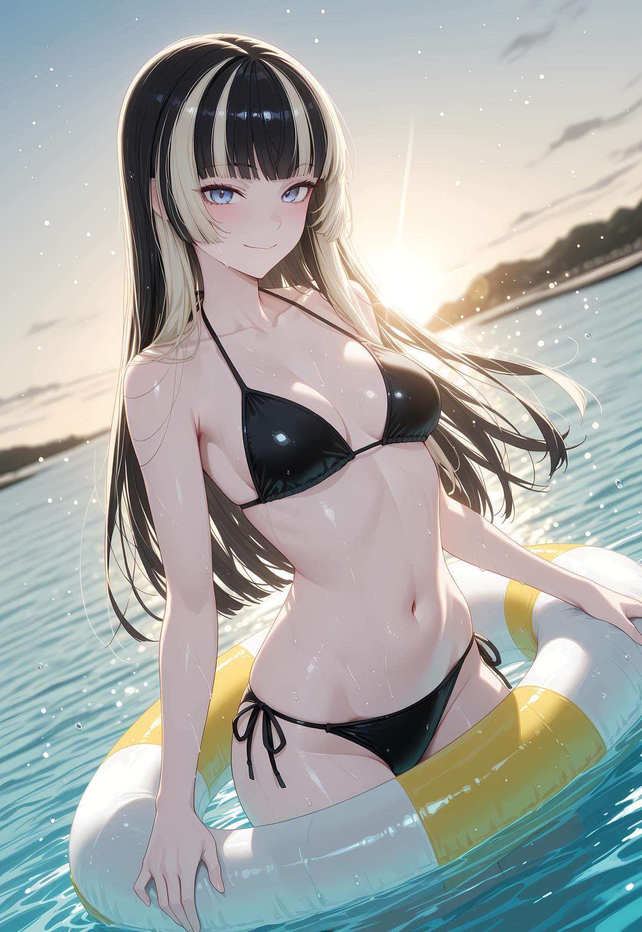 AI生成アニメ少女 - 儒乌风亭螺钿：水着ビキニ露出 188P