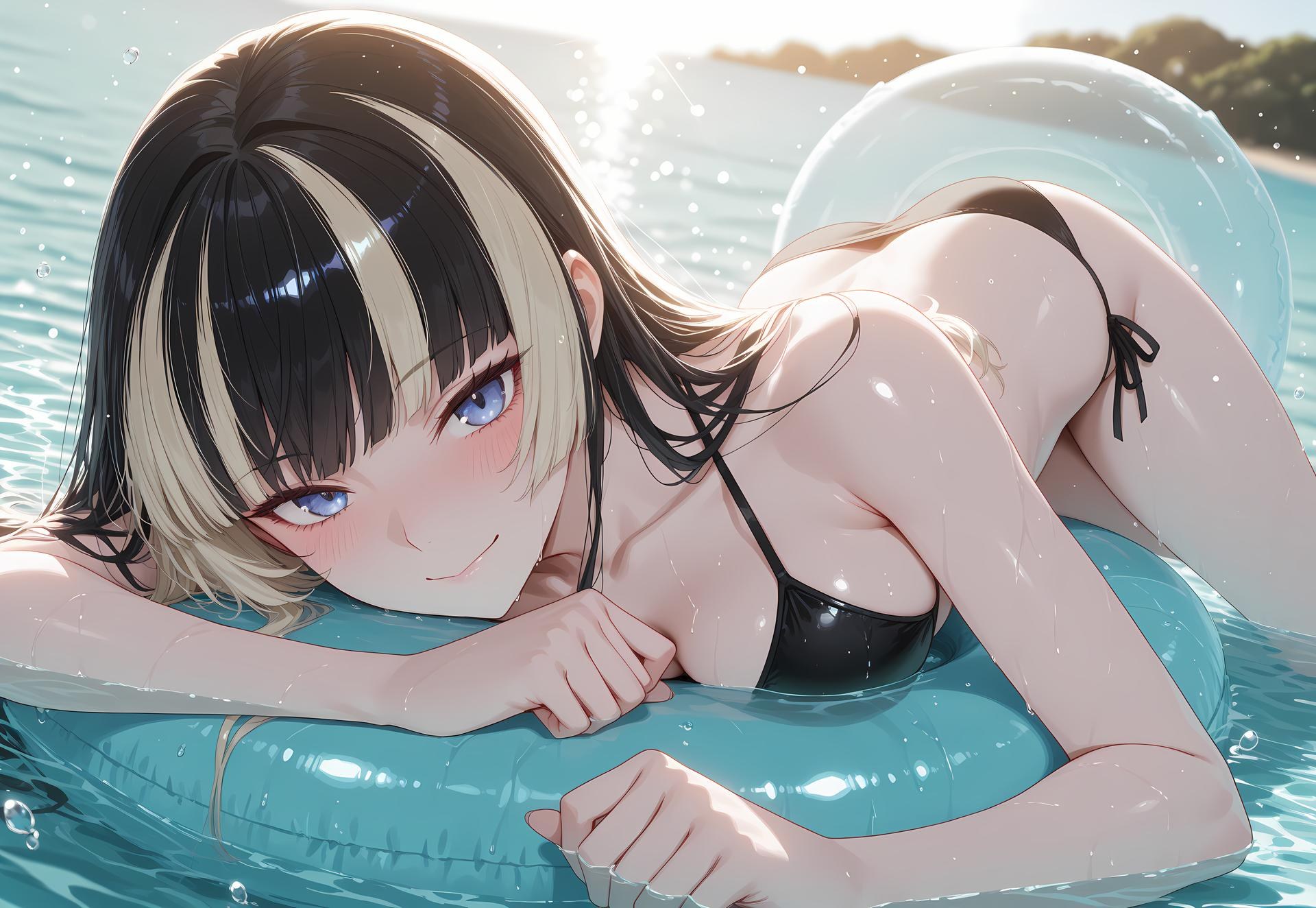 AI生成アニメ少女 - 儒乌风亭螺钿：水着ビキニ露出 188P