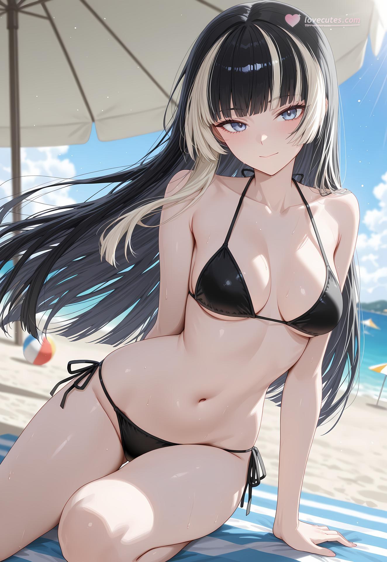 AI Generated Anime Girl - 儒乌风亭螺钿：泳装比基尼露穴 188P