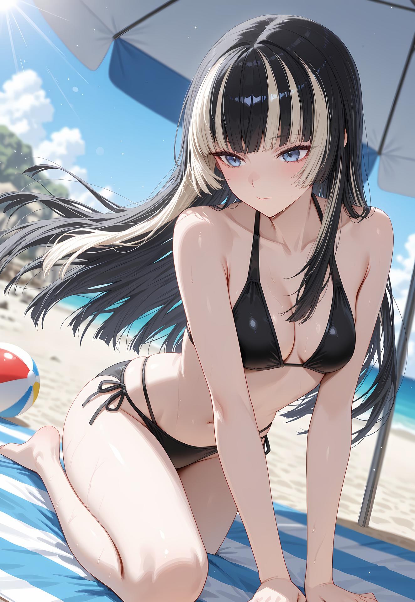 AI Generated Anime Girl - 儒乌风亭螺钿：泳装比基尼露穴 188P