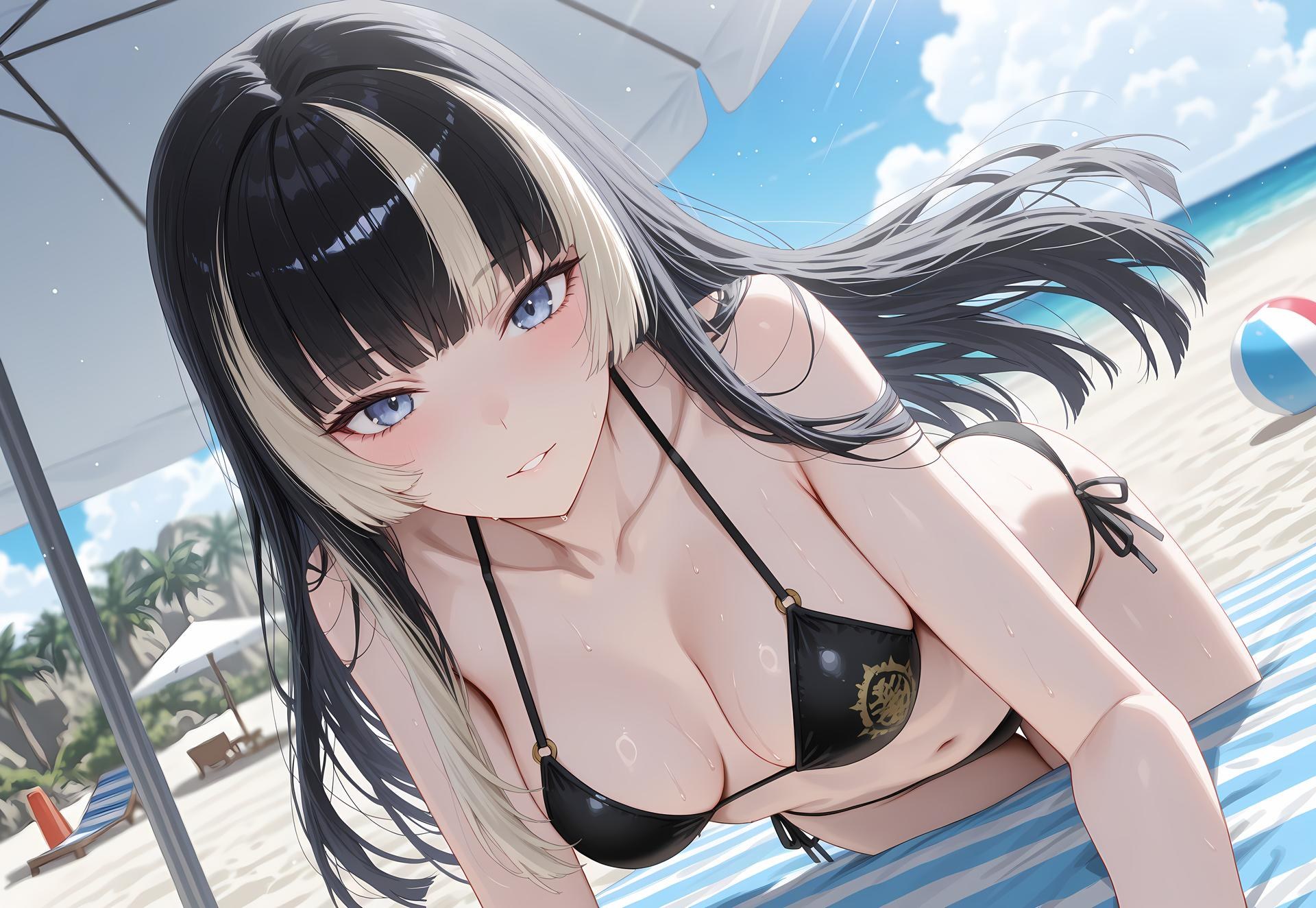 AI Generated Anime Girl - 儒乌风亭螺钿：泳装比基尼露穴 188P
