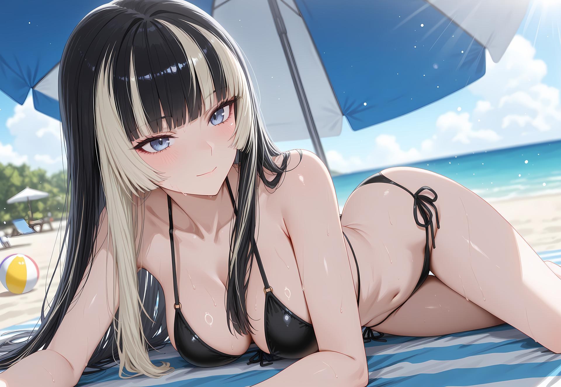 AI Generated Anime Girl - 儒乌风亭螺钿：泳装比基尼露穴 188P