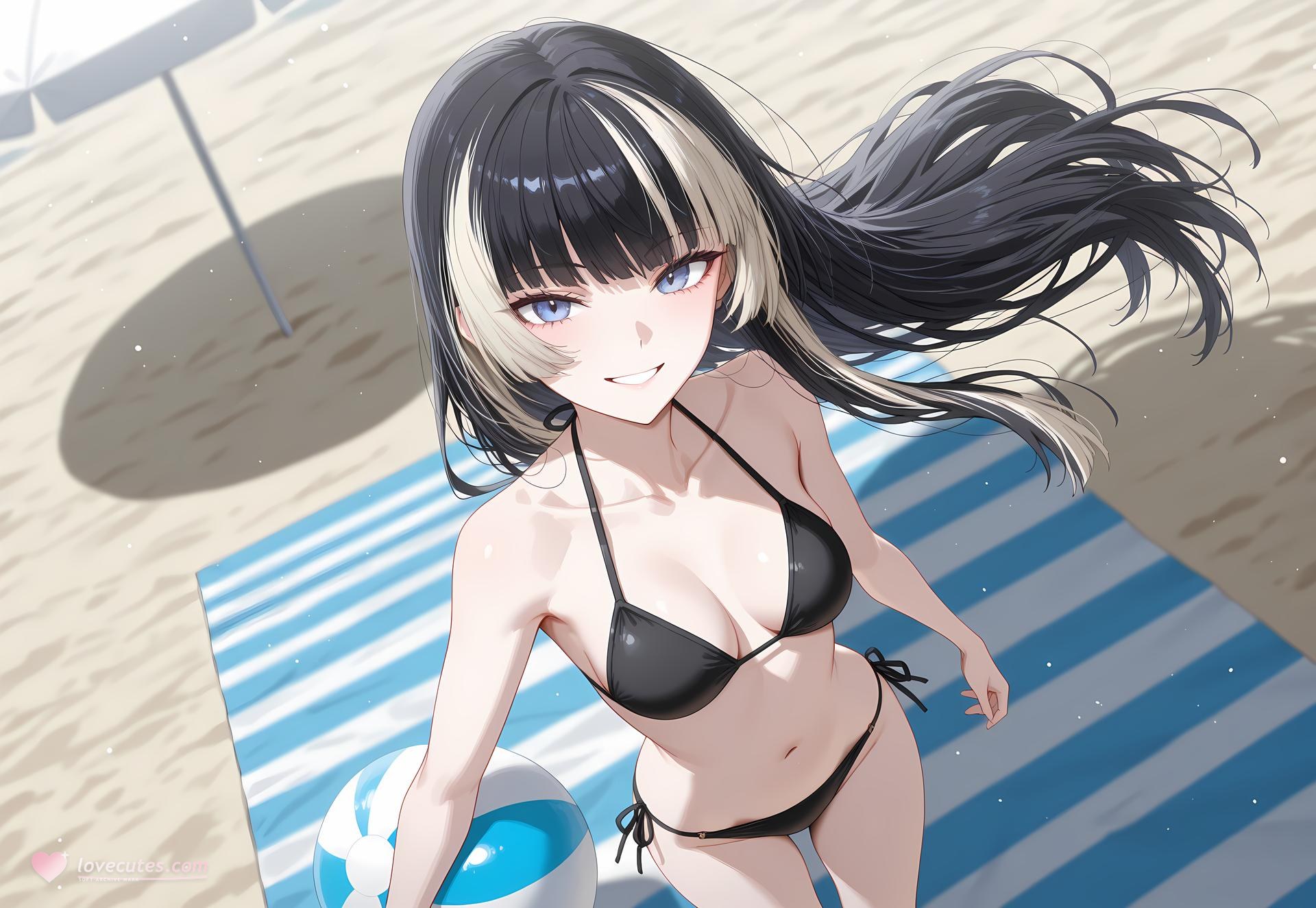 AI Generated Anime Girl - 儒乌风亭螺钿：泳装比基尼露穴 188P