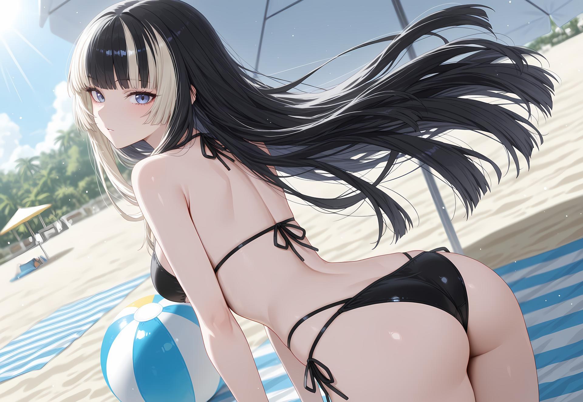 AI Generated Anime Girl - 儒乌风亭螺钿：泳装比基尼露穴 188P