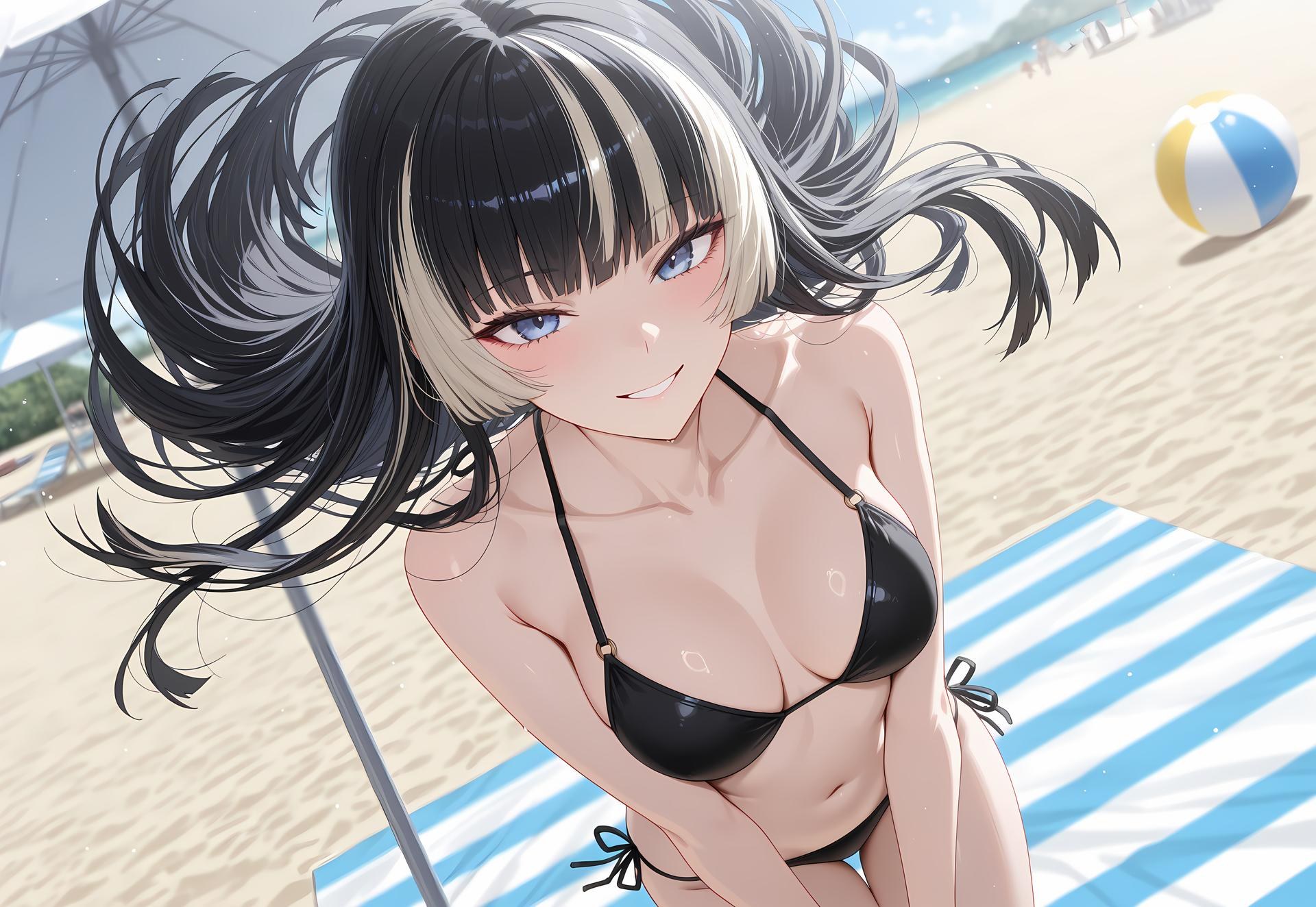 AI Generated Anime Girl - 儒乌风亭螺钿：泳装比基尼露穴 188P