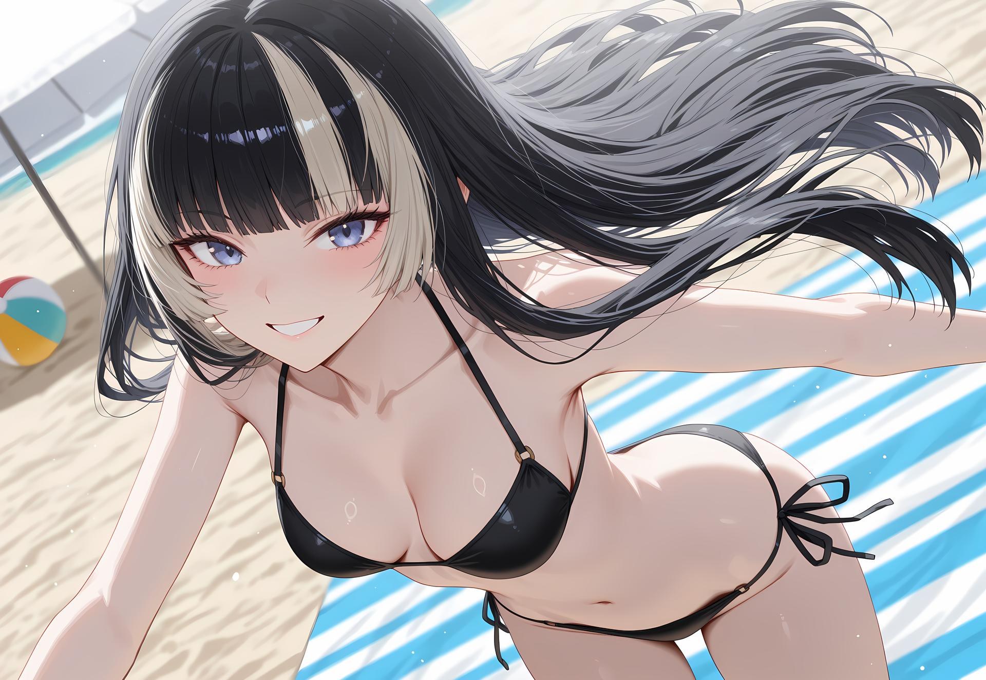 AI Generated Anime Girl - 儒乌风亭螺钿：泳装比基尼露穴 188P