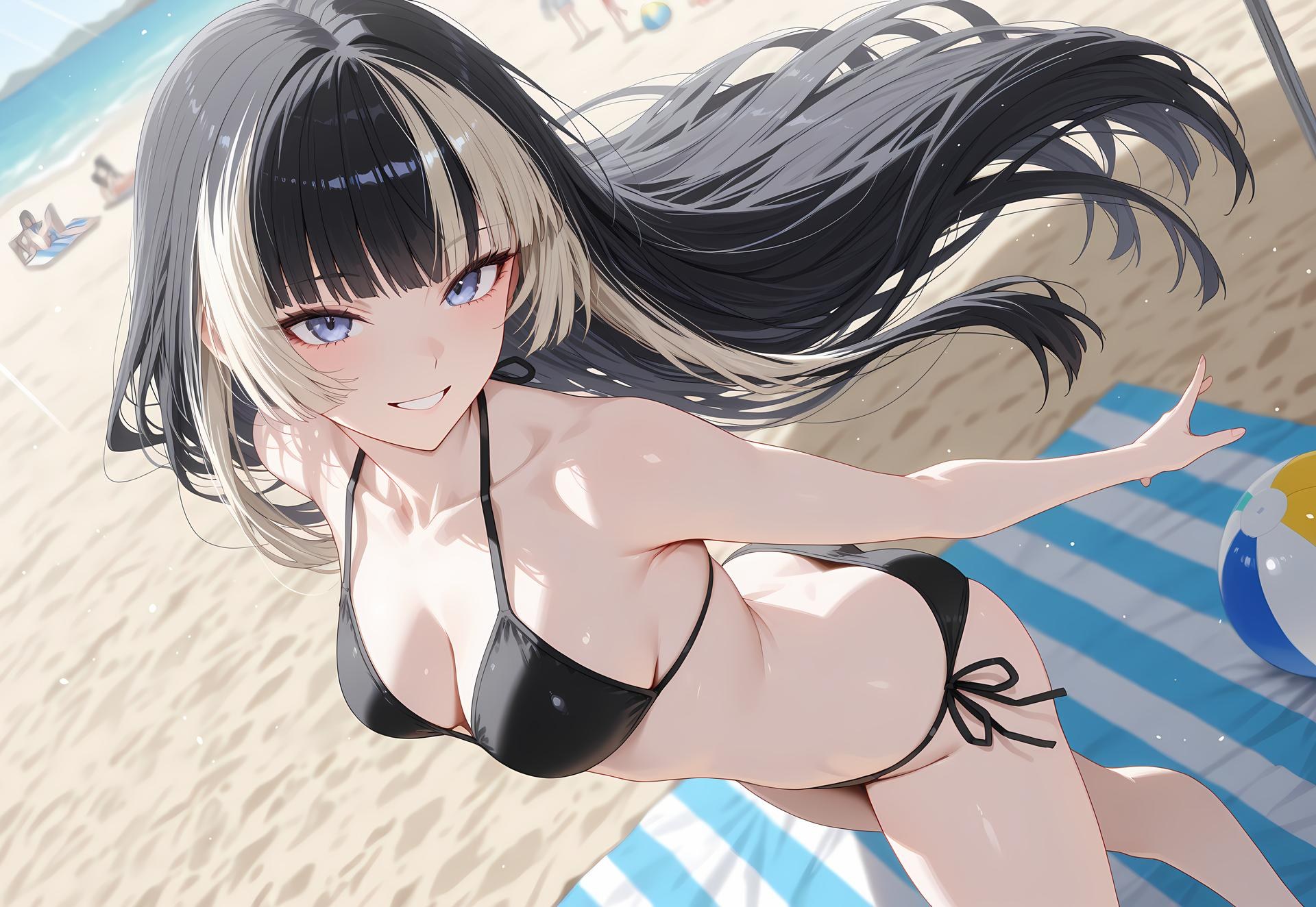 AI Generated Anime Girl - 儒乌风亭螺钿：泳装比基尼露穴 188P