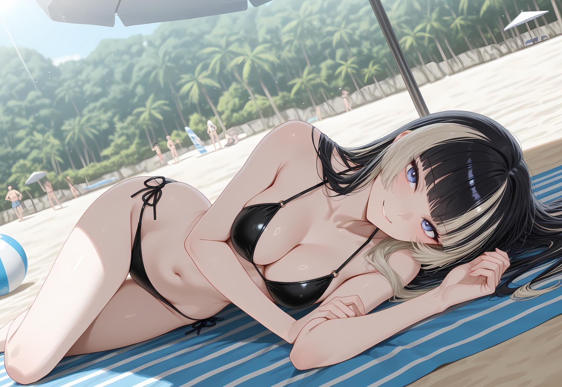 AI Generated Anime Girl - 儒乌风亭螺钿：泳装比基尼露穴 188P