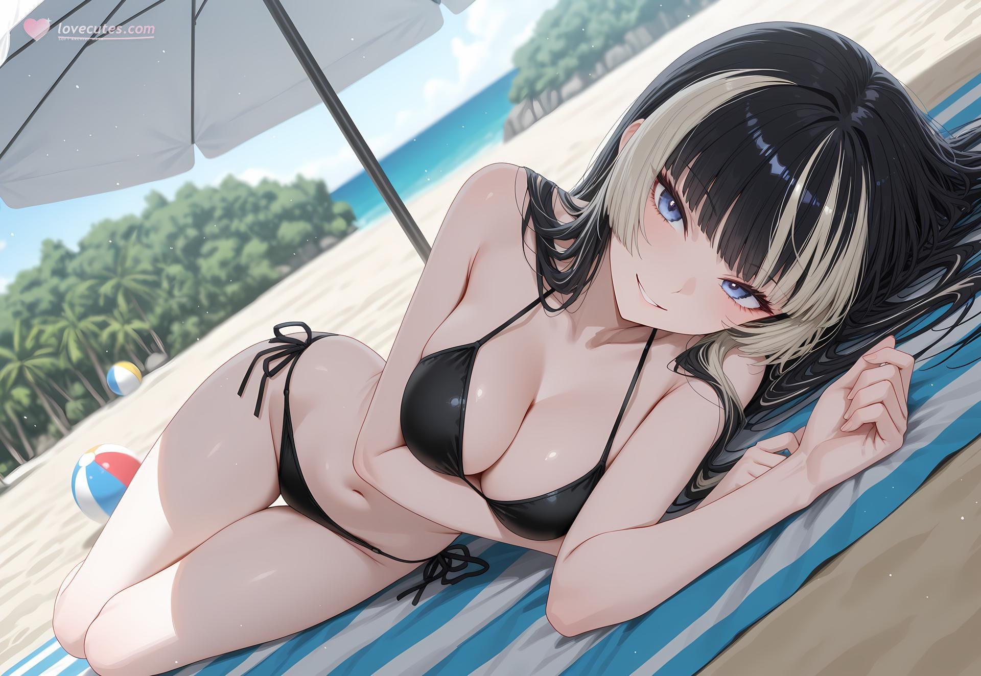 AI Generated Anime Girl - 儒乌风亭螺钿：泳装比基尼露穴 188P