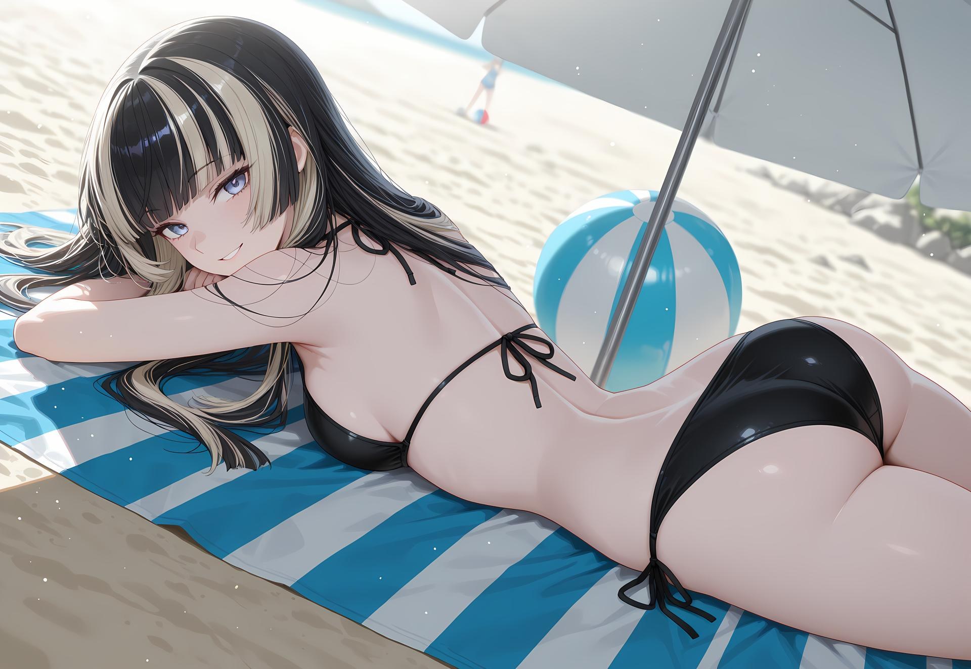 AI Generated Anime Girl - 儒乌风亭螺钿：泳装比基尼露穴 188P