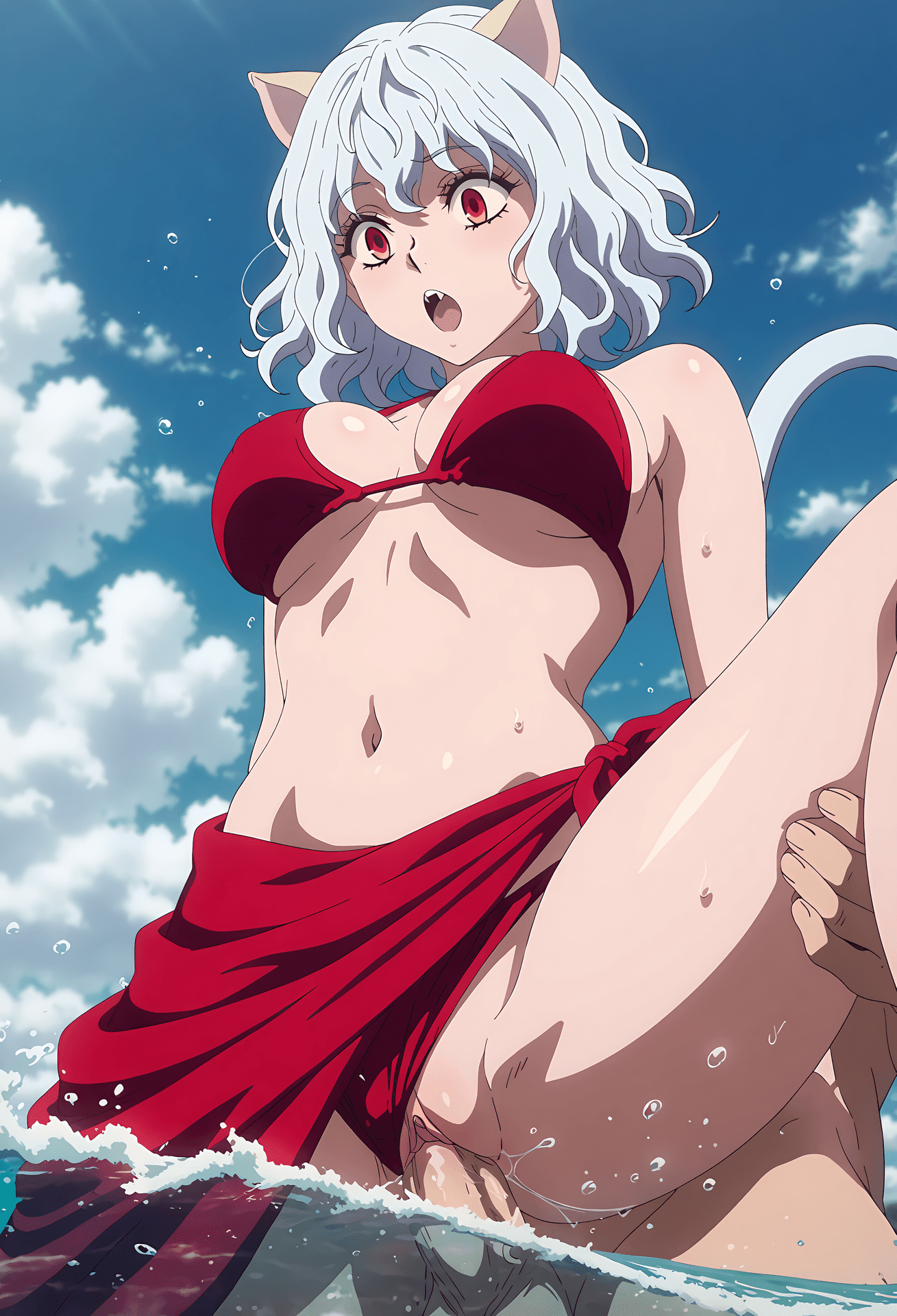 AI Generated Anime Girl - 全职猎人 尼飞比特：ชุดว่ายน้ำบิกินีรัดรูปโชว์จุดซ่อนเร้น 29P