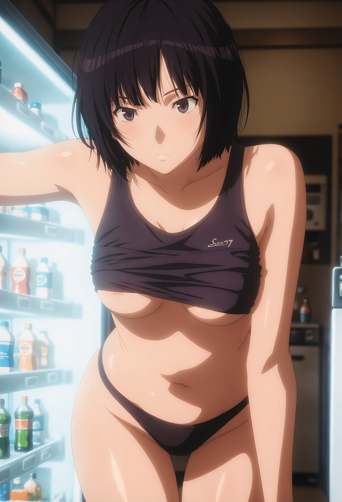 AI 生成 Anime Girl - 聖誕之吻 七咲逢：緊身衣泳裝浴室露穴 30P
