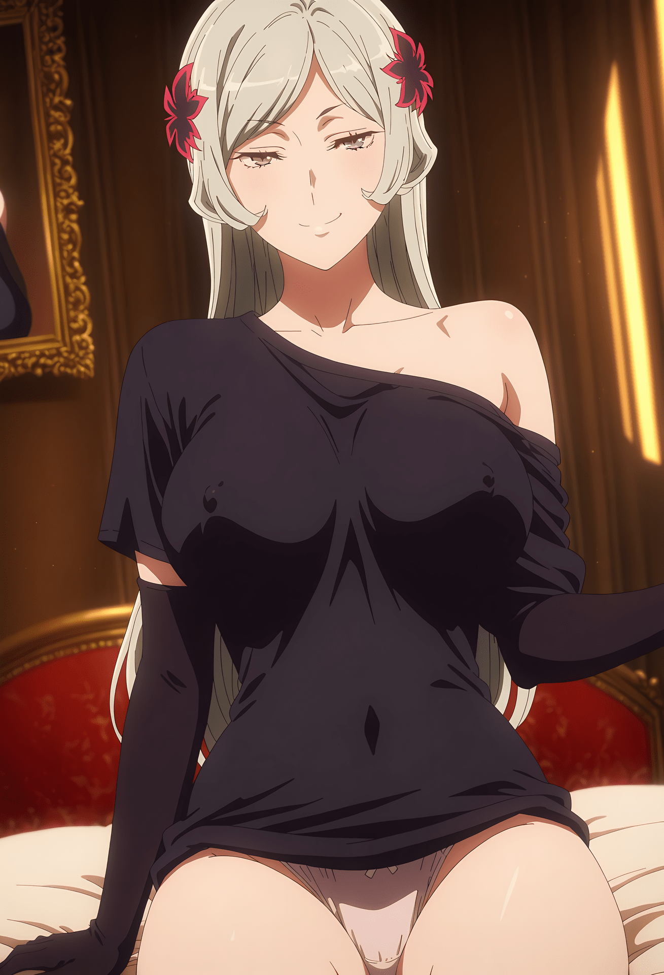 AI生成アニメ少女 - 在地下城寻求邂.。。。 芙蕾雅：黒ストッキング浴室露穴 28P
