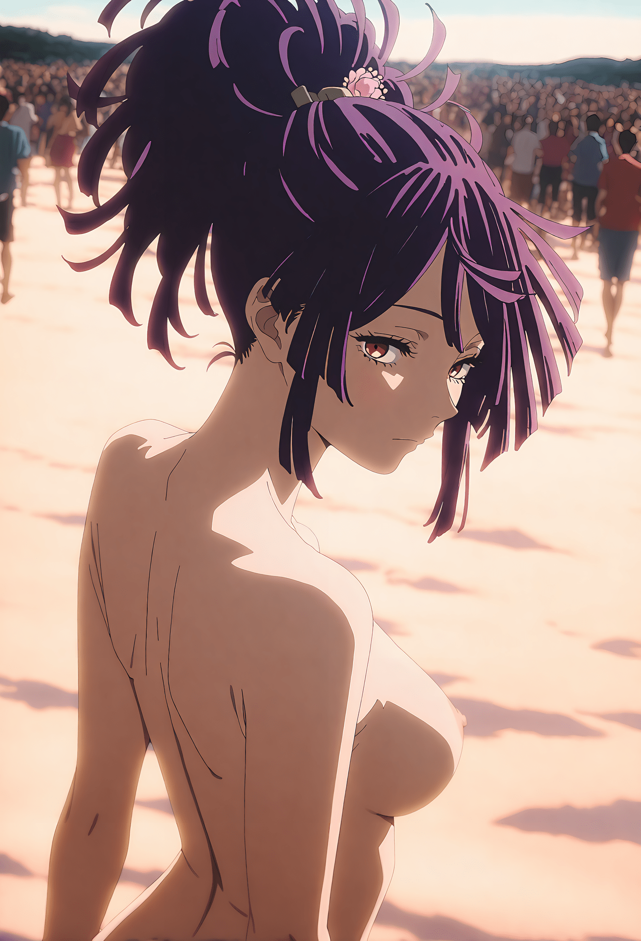 AI Generated Anime Girl - 地狱乐 杠：蕾丝内衣女仆装露点 102P