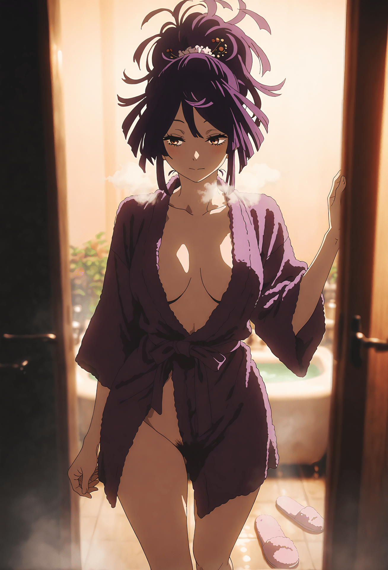 AI Generated Anime Girl - 地狱乐 杠：レース下着メイド服露点 102P