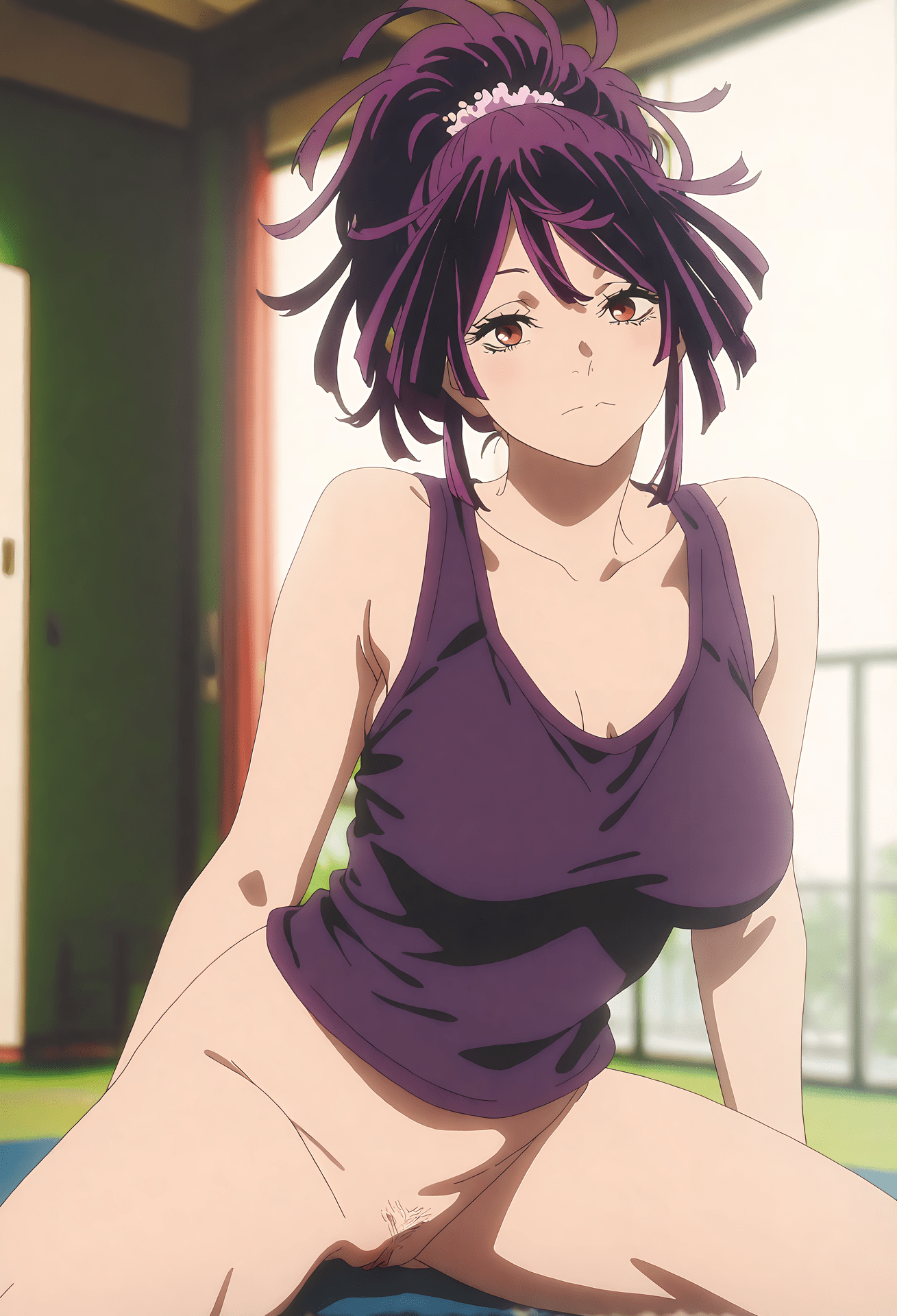AI Generated Anime Girl - 地狱乐 杠：レース下着メイド服露点 102P