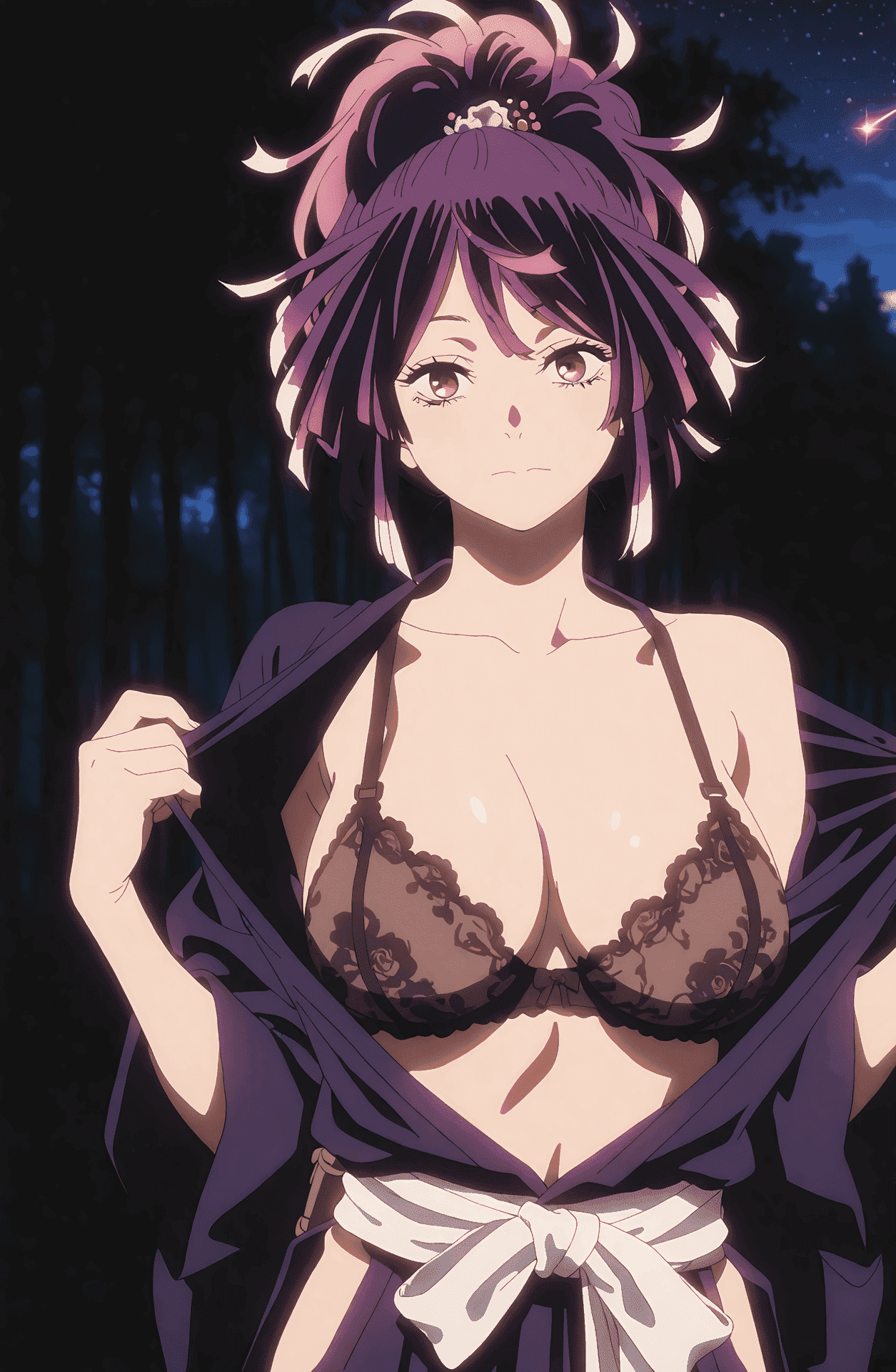 AI Generated Anime Girl - 地狱乐 杠：レース下着メイド服露点 102P