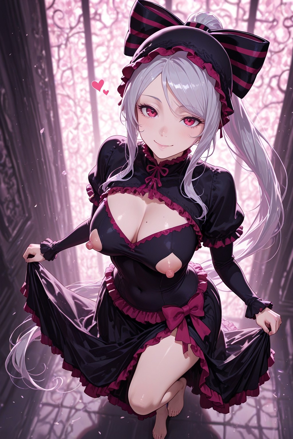 AI Generated Anime Girl - 夏提雅·ブラッドフレン：レースのランジェリーとメイド服、露出カット 490P