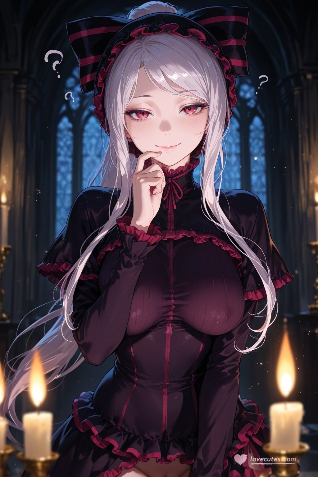 AI Generated Anime Girl - 夏提雅·ブラッドフレン：レースのランジェリーとメイド服、露出カット 490P