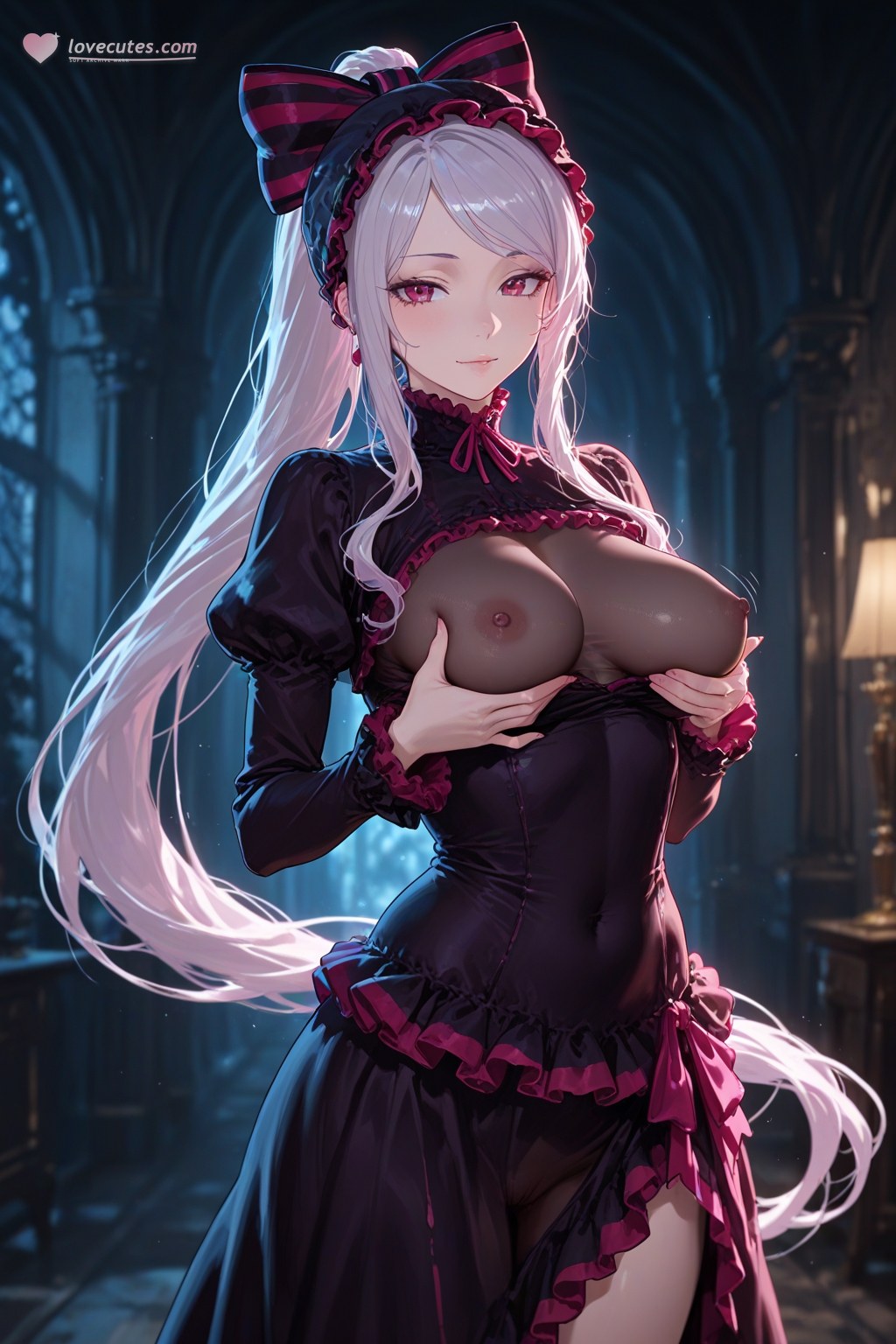 AI Generated Anime Girl - 夏提雅·布拉德弗伦：레이스 란제리 메이드복 노출 구 490P