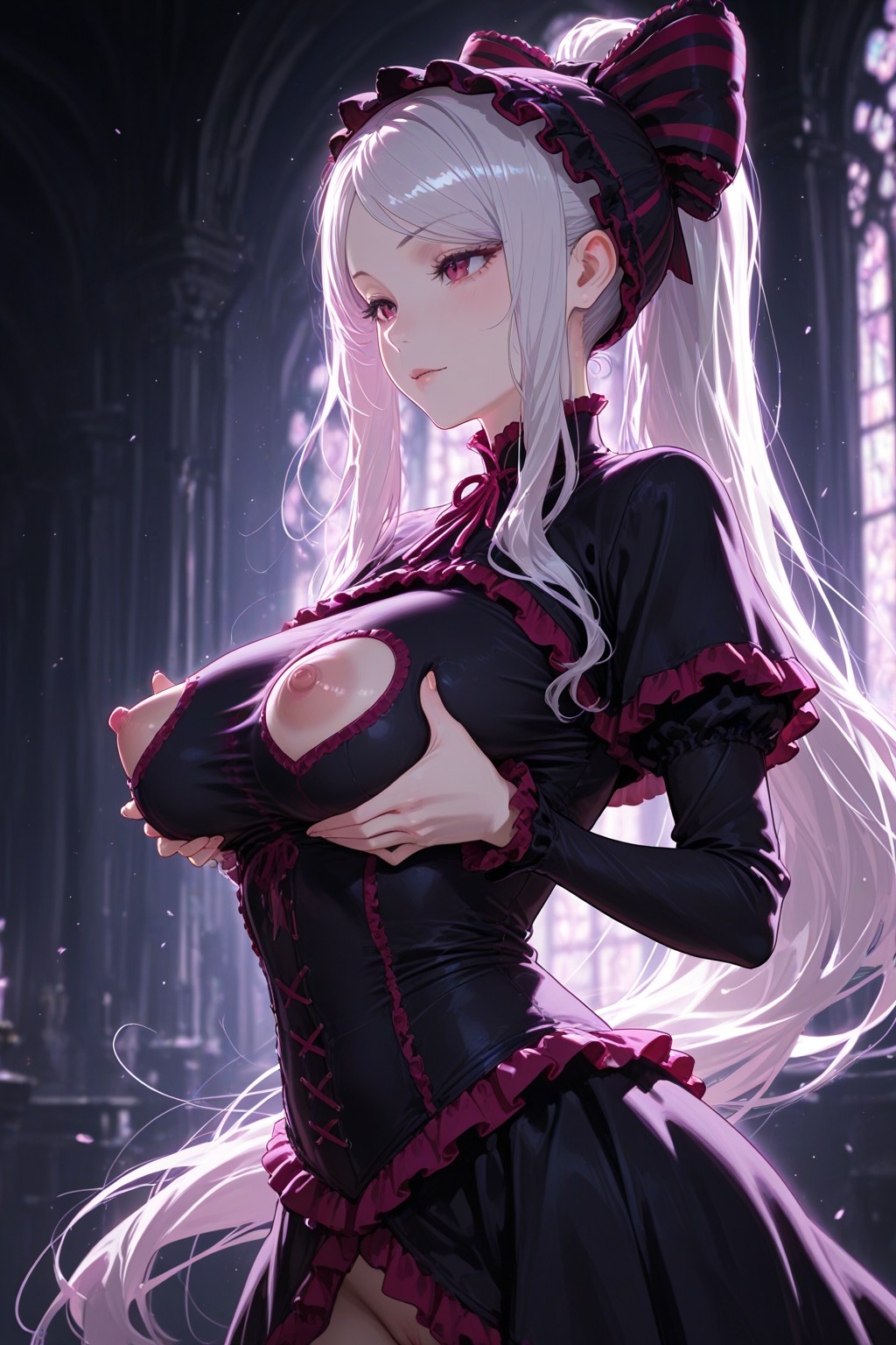 AI Generated Anime Girl - 夏提雅·布拉德弗伦：蕾丝内衣女仆装露穴 490P