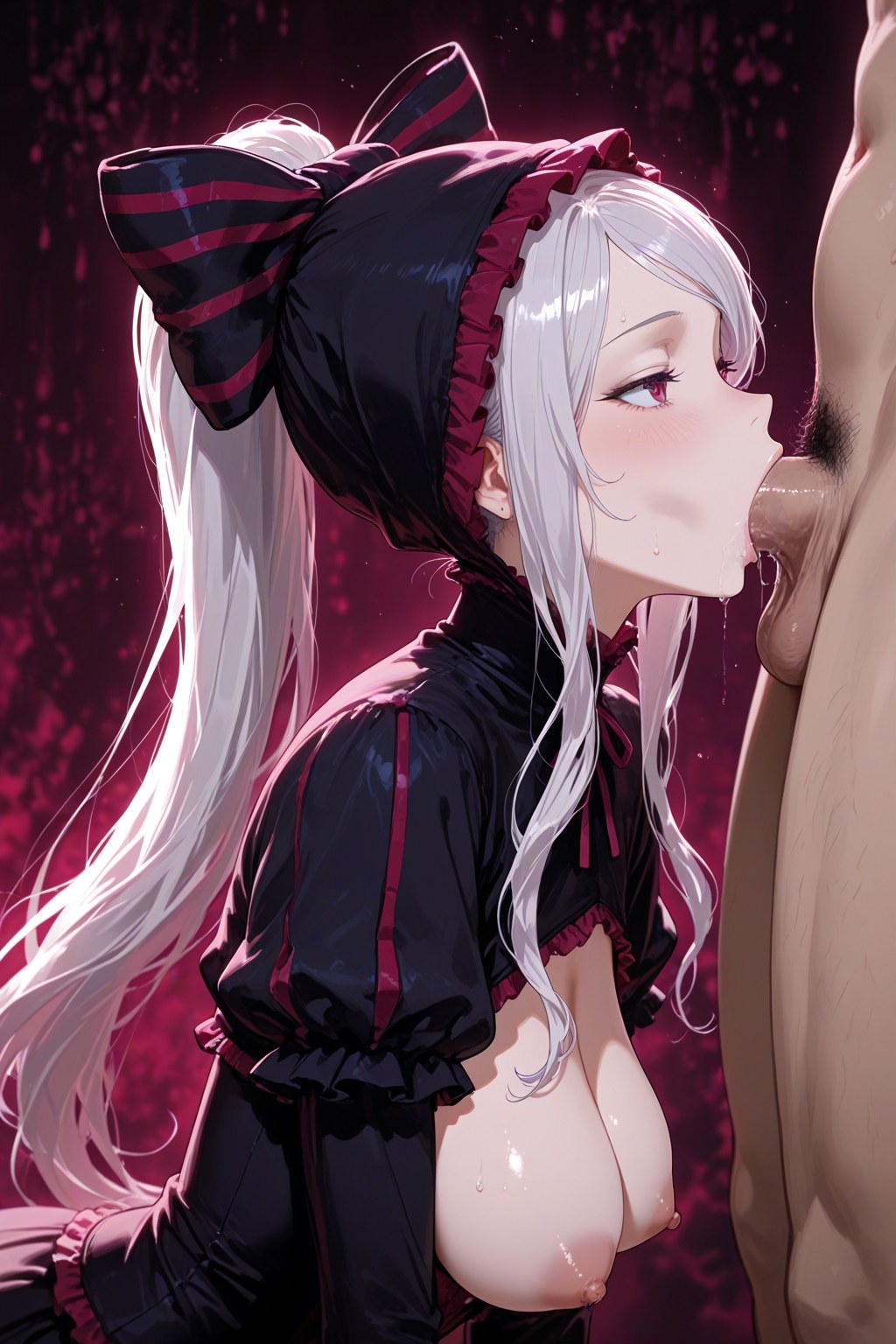 AI Generated Anime Girl - 夏提雅·布拉德弗伦：ชุดเมดชุดชั้นในลูกไม้露穴 490P